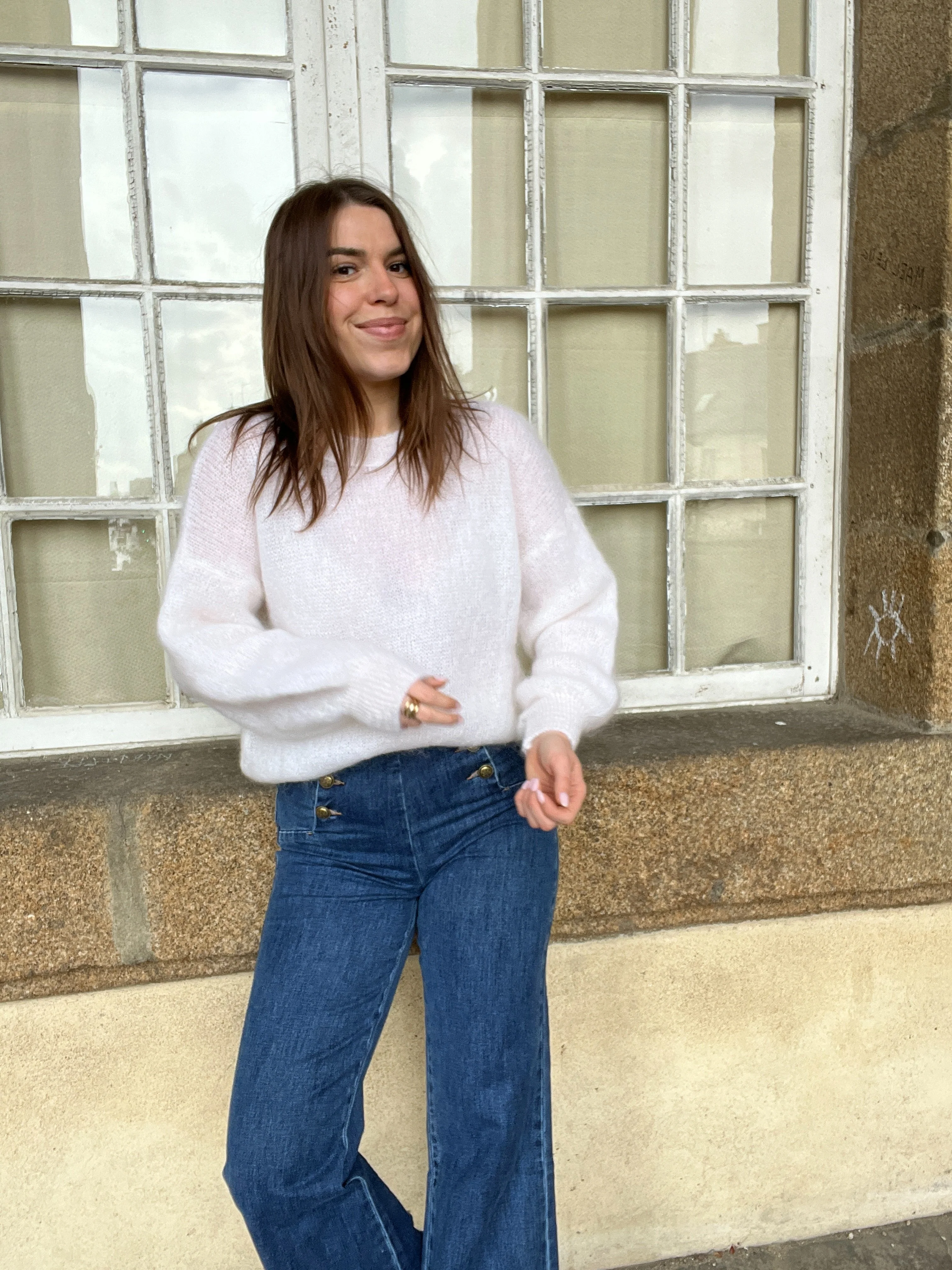 Maille En Mohair Et Laine Gaia Blanche - Image 14