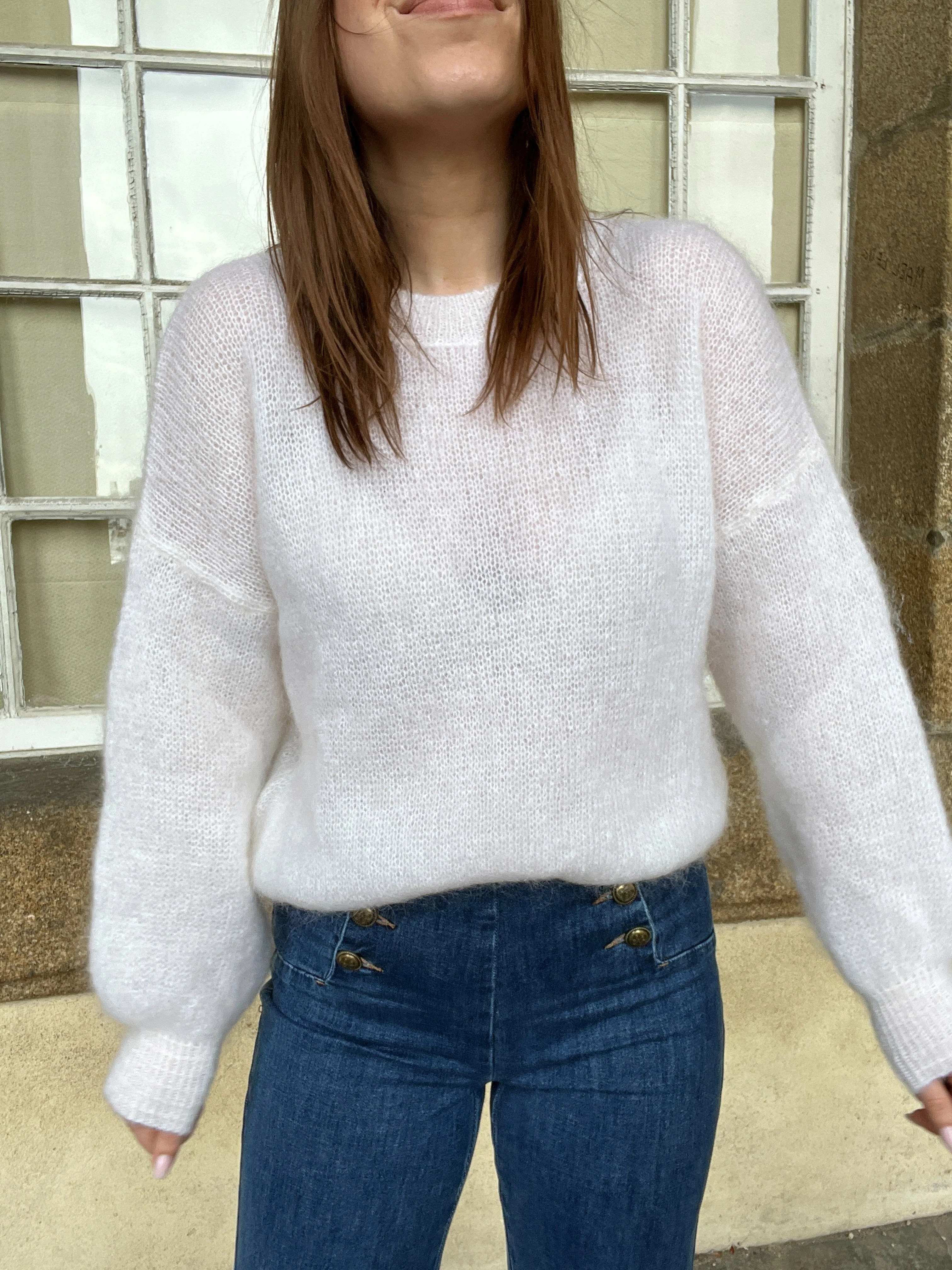 Maille En Mohair Et Laine Gaia Blanche - Image 15