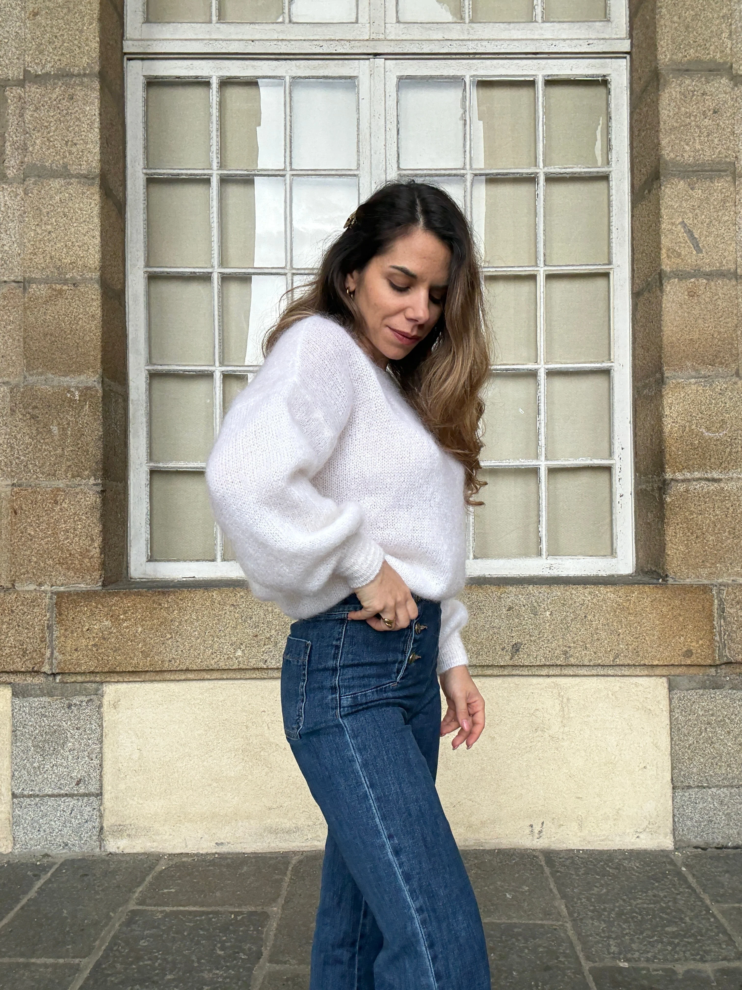 Maille En Mohair Et Laine Gaia Blanche - Image 2