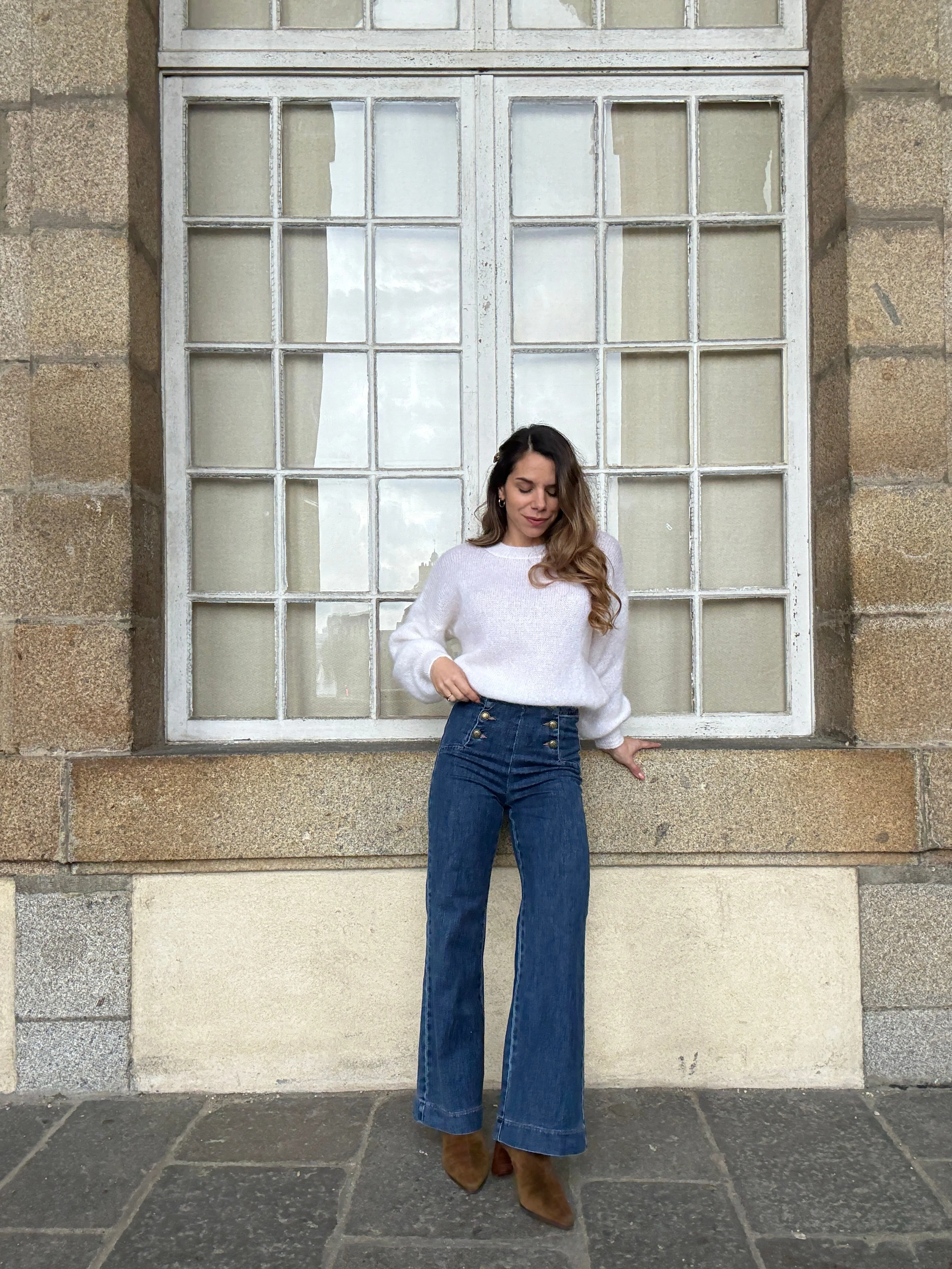 Maille En Mohair Et Laine Gaia Blanche - Image 3