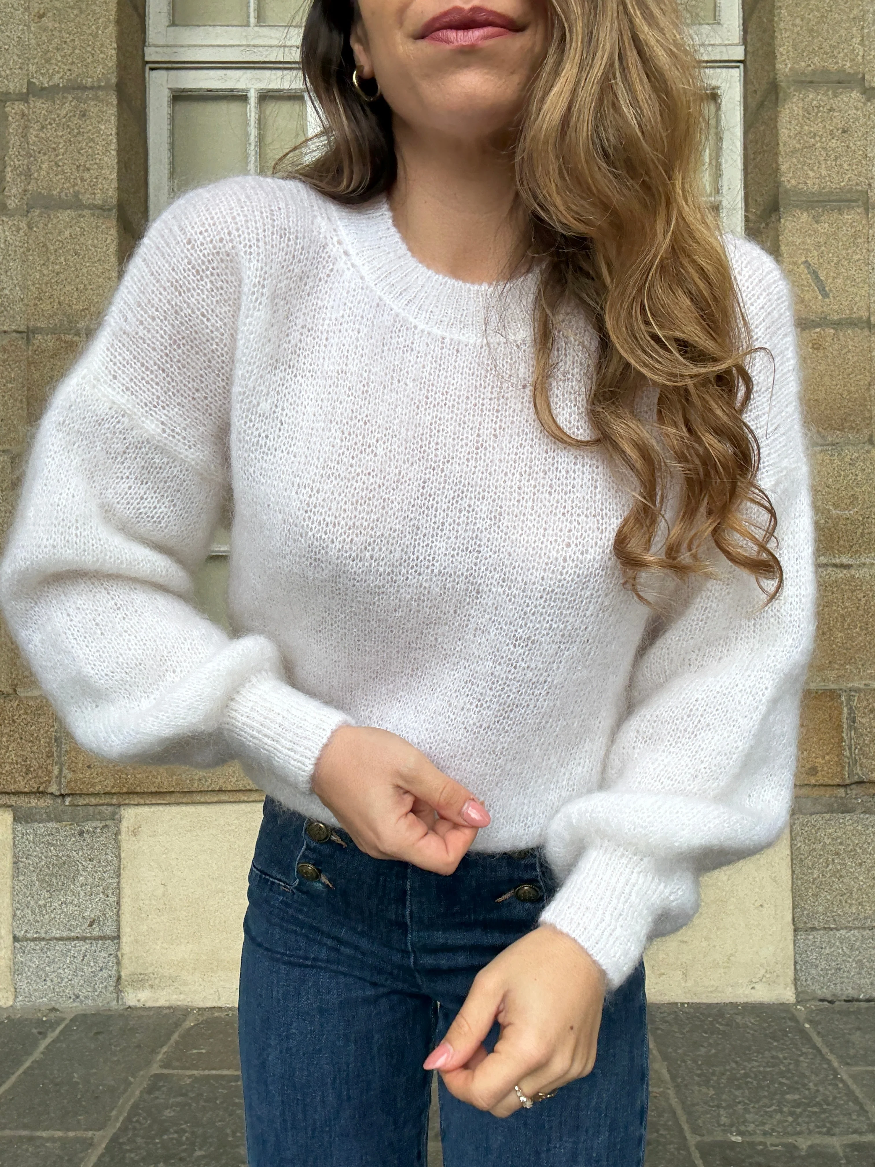 Maille En Mohair Et Laine Gaia Blanche - Image 6