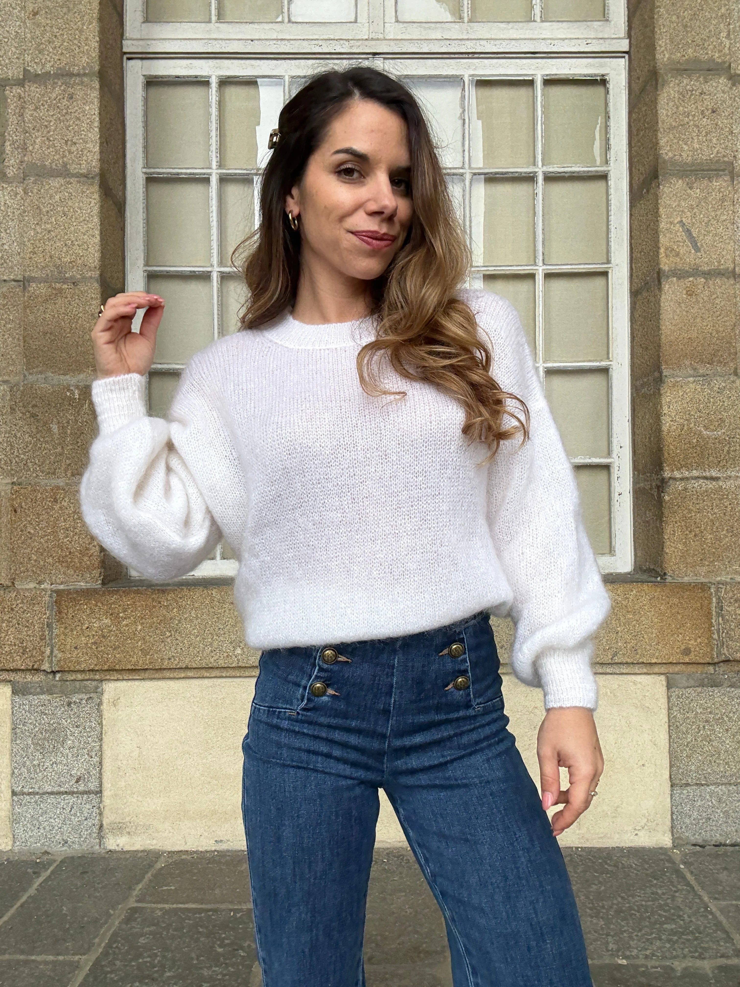 Maille En Mohair Et Laine Gaia Blanche - Image 8