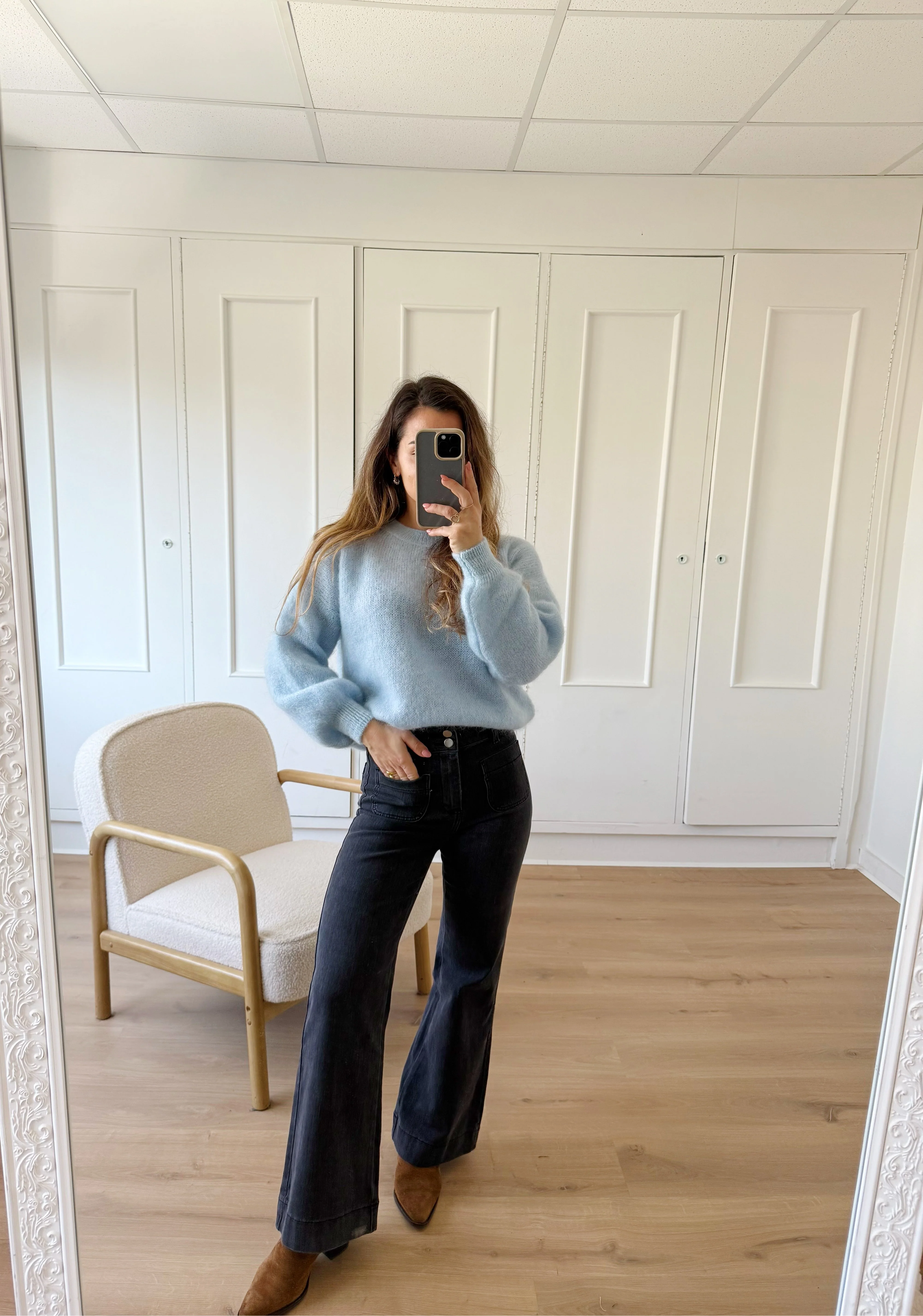 Maille En Mohair Et Laine Gaia Bleu Glacier - Image 10