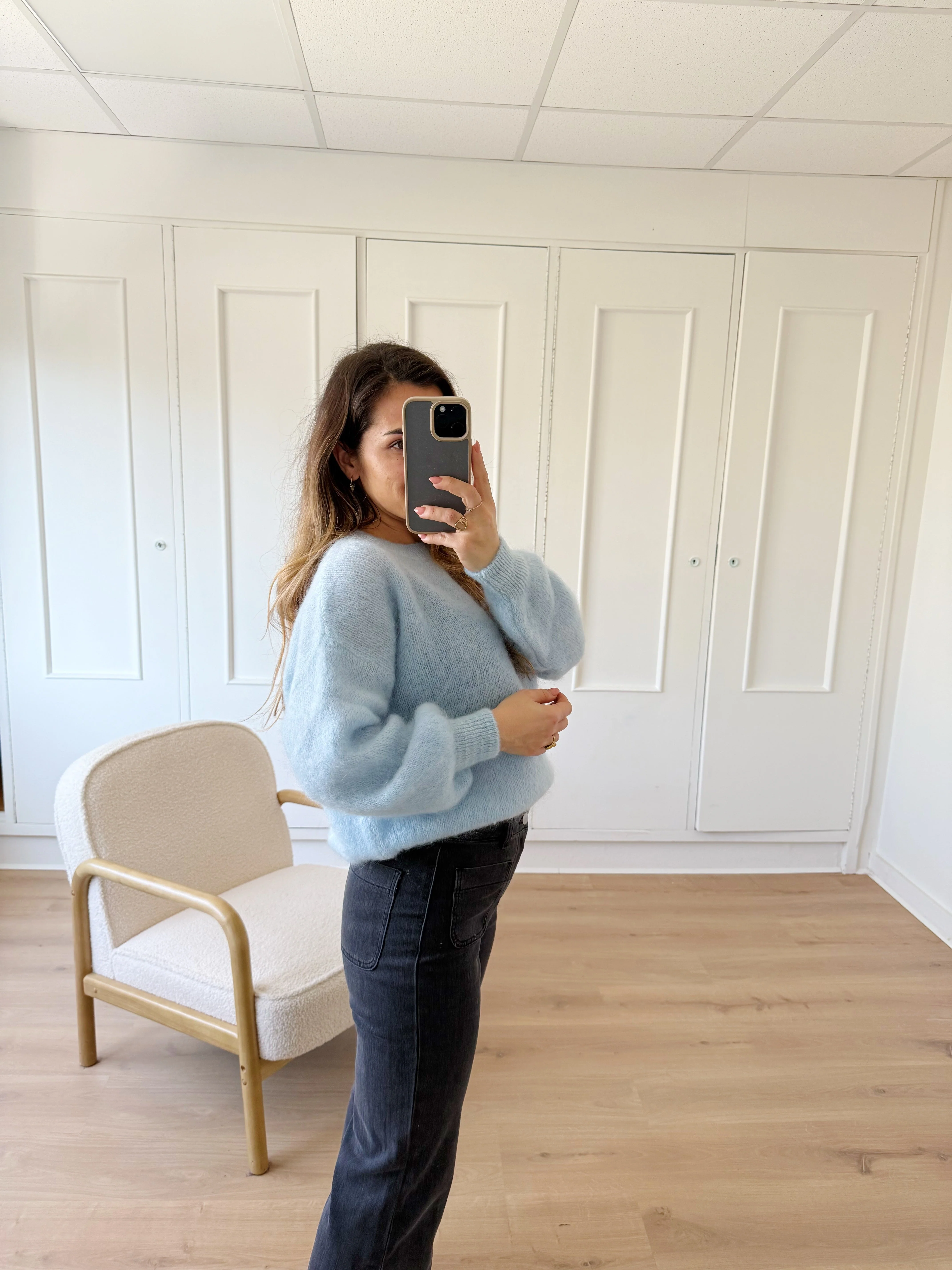 Maille En Mohair Et Laine Gaia Bleu Glacier - Image 11