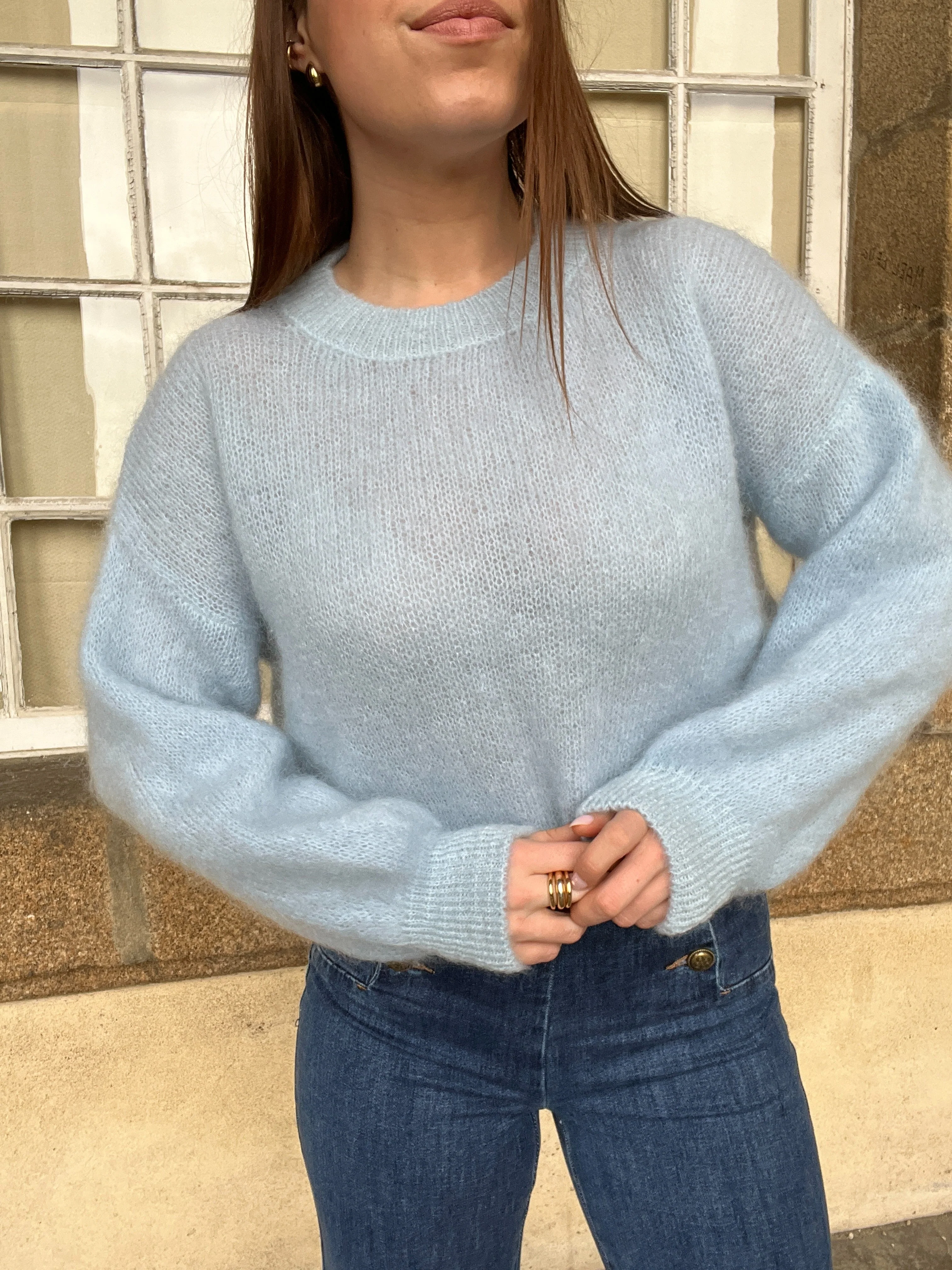 Maille En Mohair Et Laine Gaia Bleu Glacier - Image 12