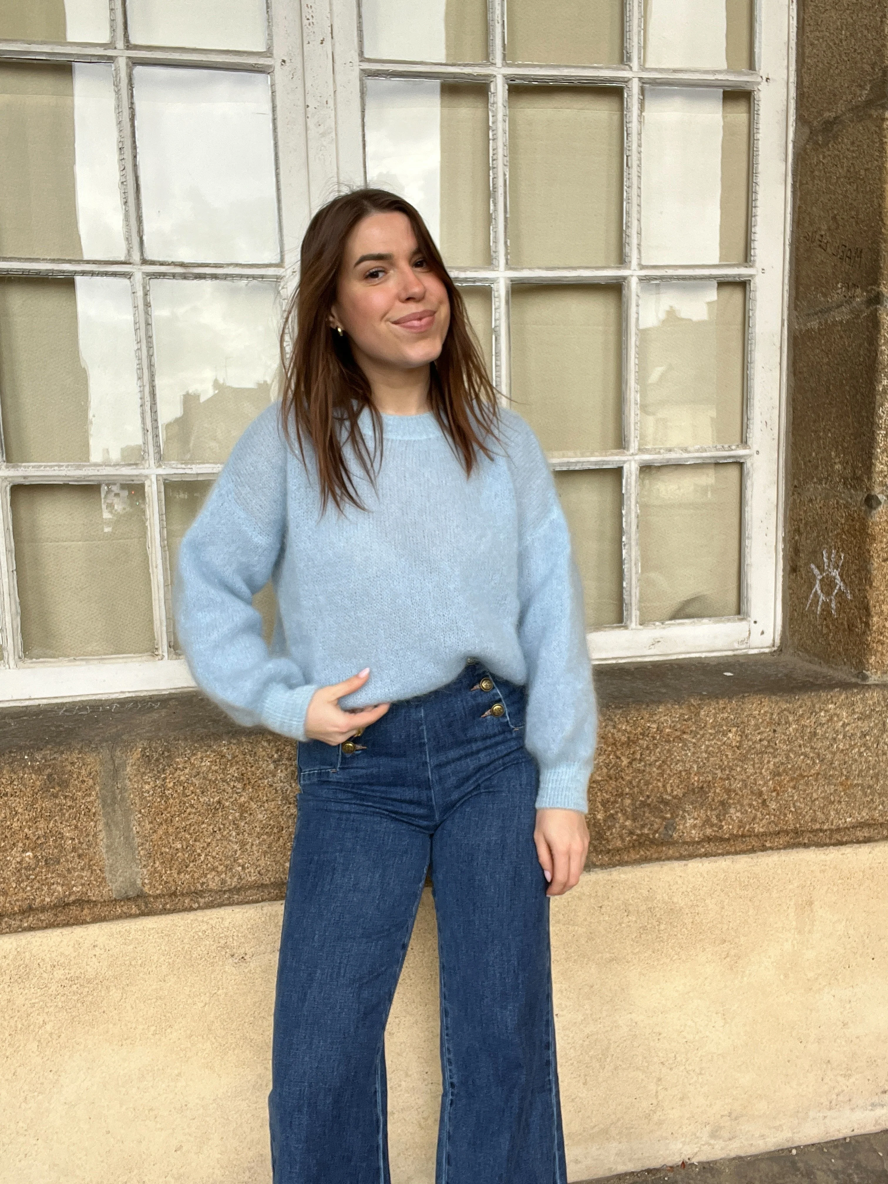 Maille En Mohair Et Laine Gaia Bleu Glacier - Image 13