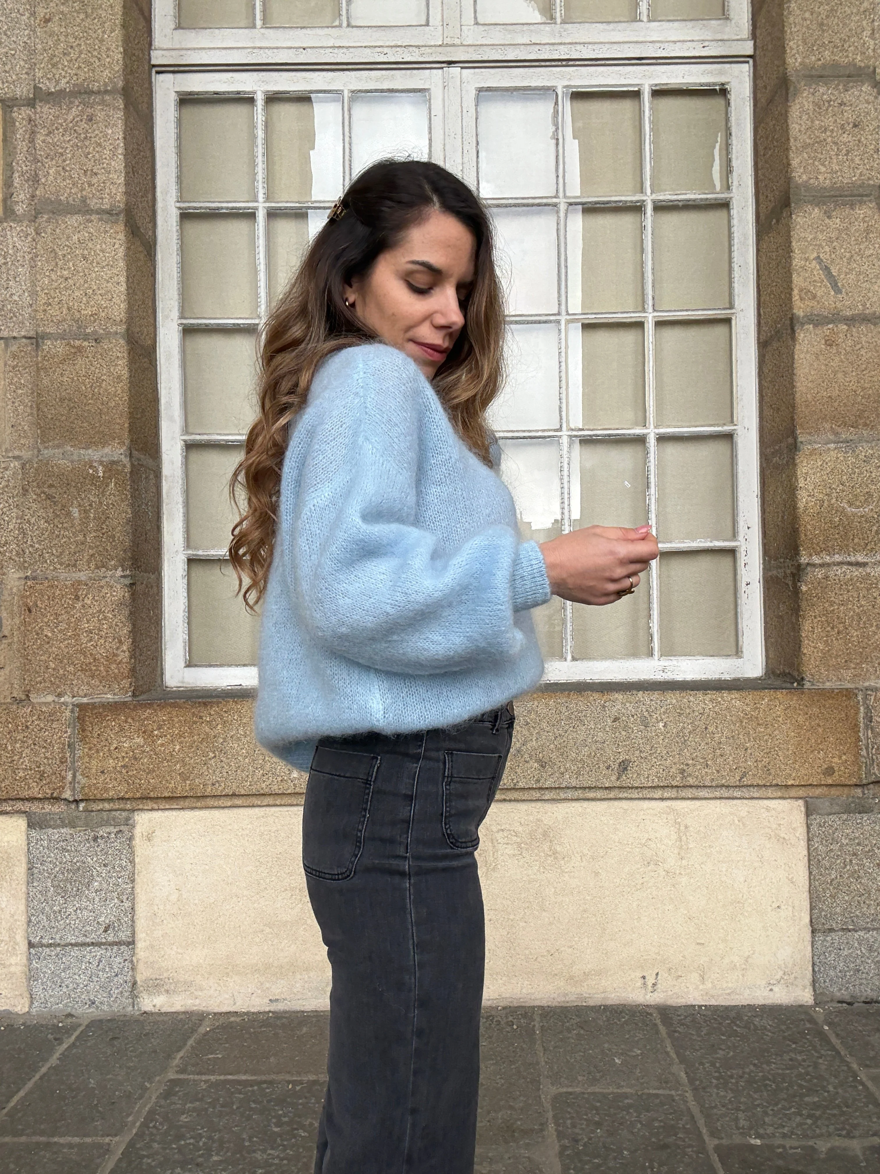 Maille En Mohair Et Laine Gaia Bleu Glacier - Image 2