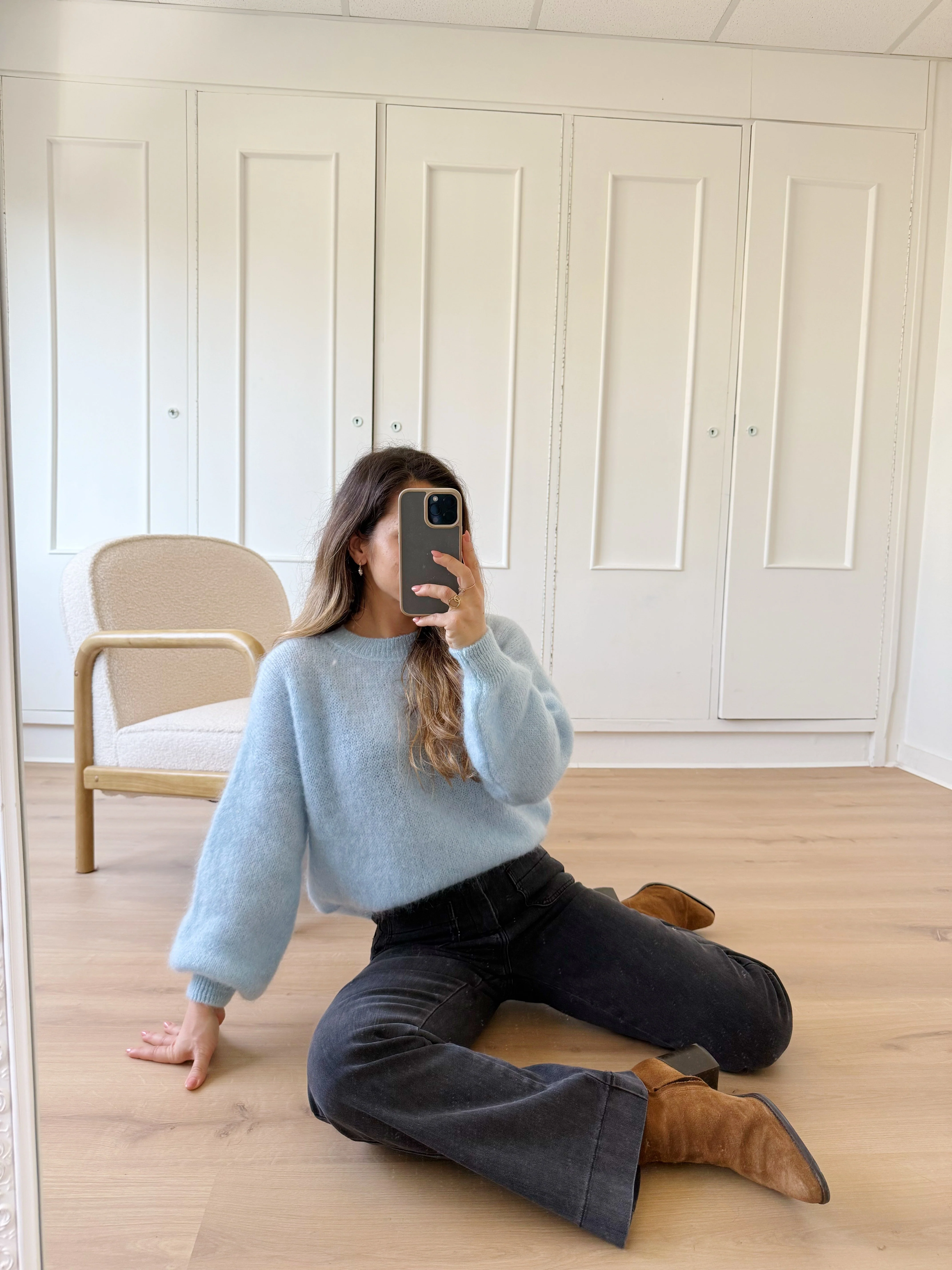 Maille En Mohair Et Laine Gaia Bleu Glacier - Image 3