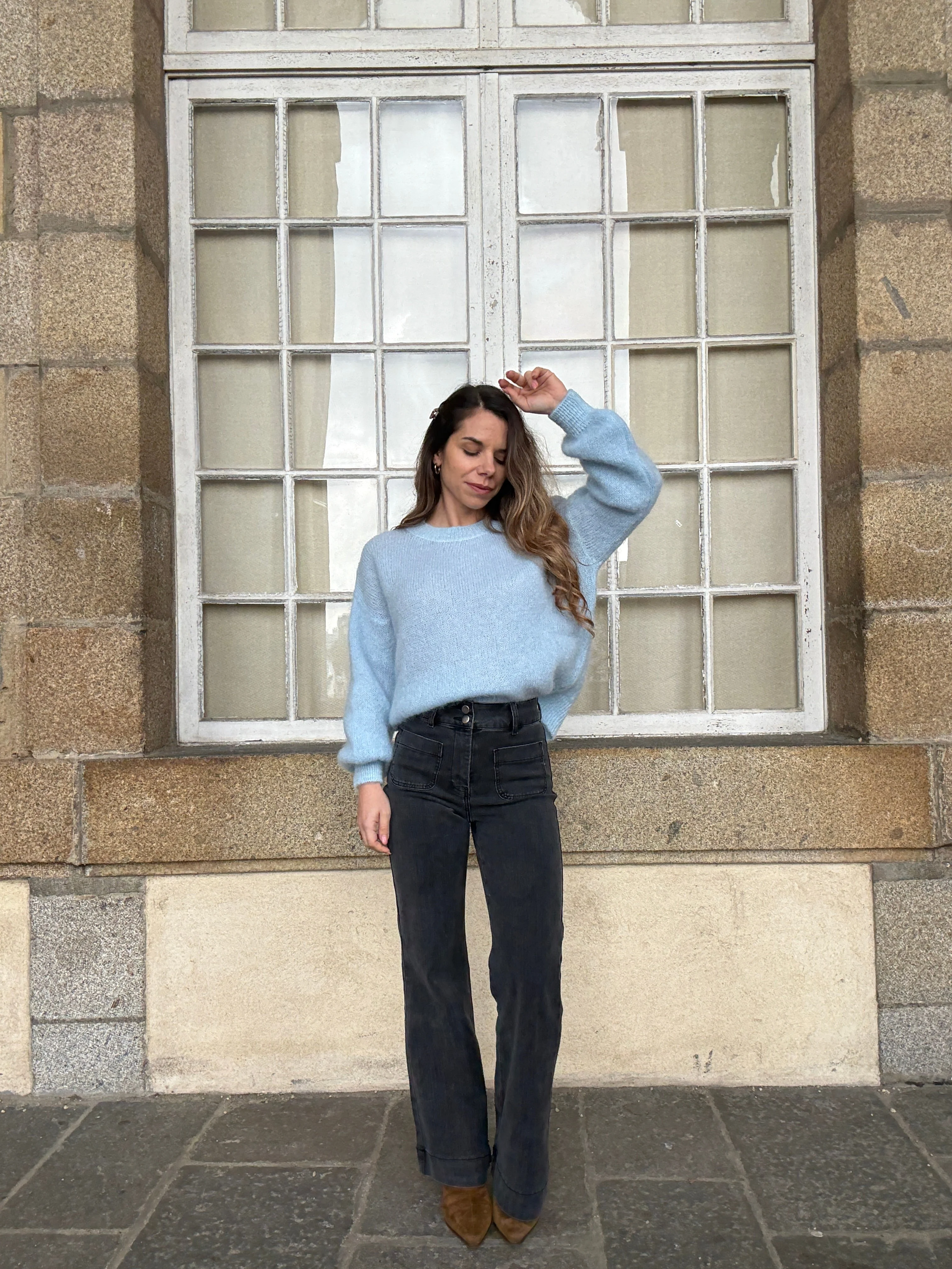 Maille En Mohair Et Laine Gaia Bleu Glacier - Image 4