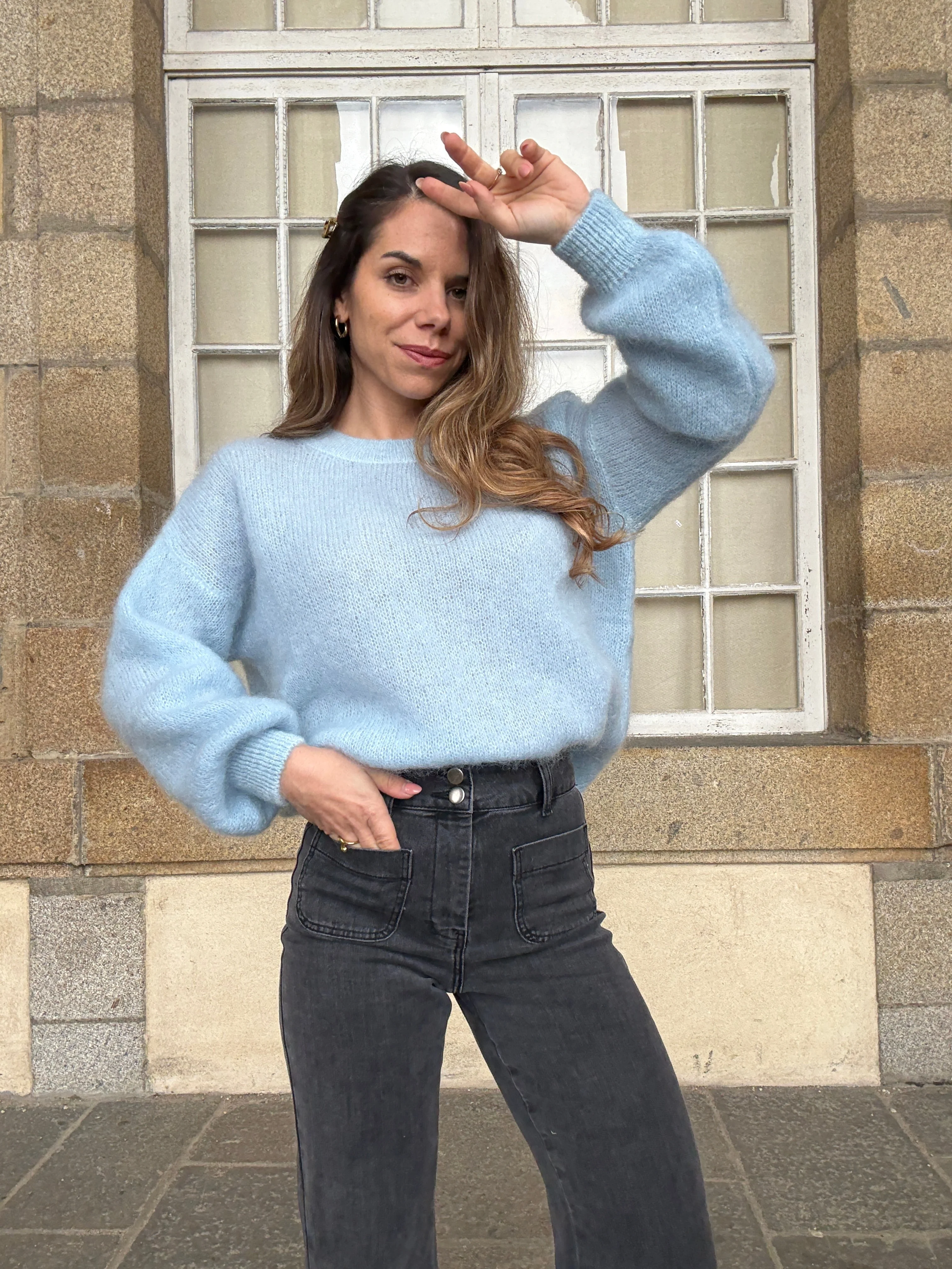 Maille En Mohair Et Laine Gaia Bleu Glacier - Image 6