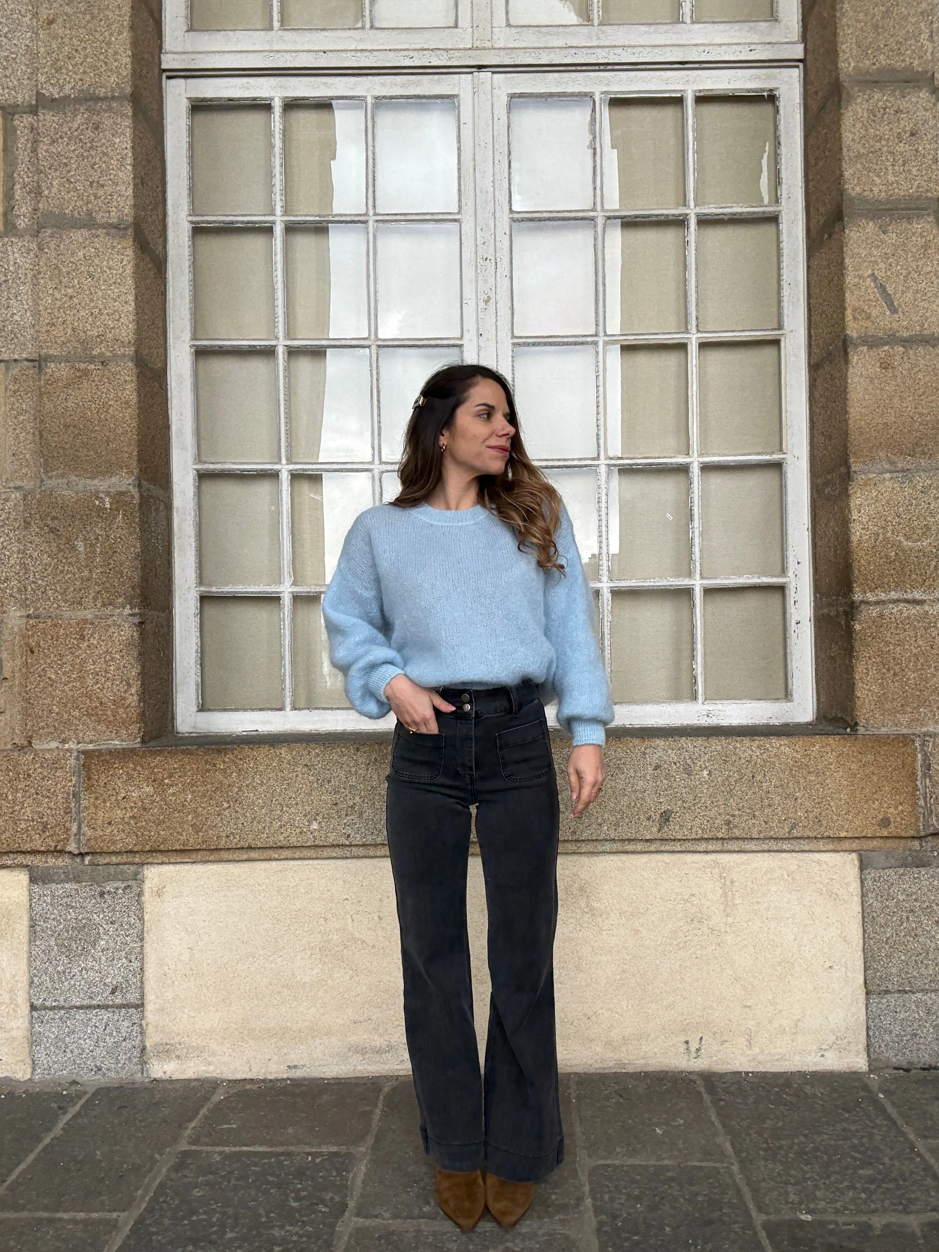 Maille En Mohair Et Laine Gaia Bleu Glacier - Image 7