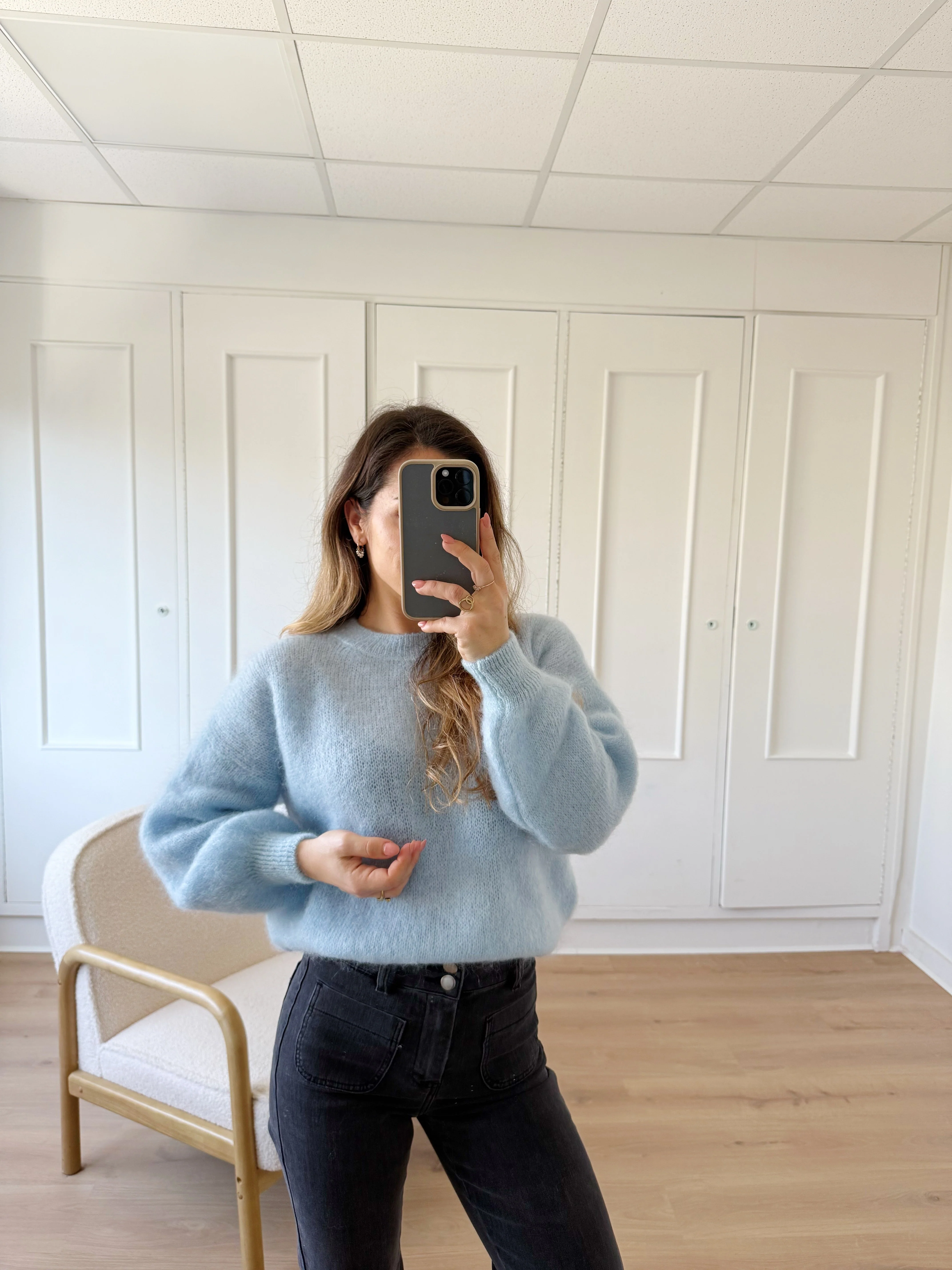 Maille En Mohair Et Laine Gaia Bleu Glacier - Image 8