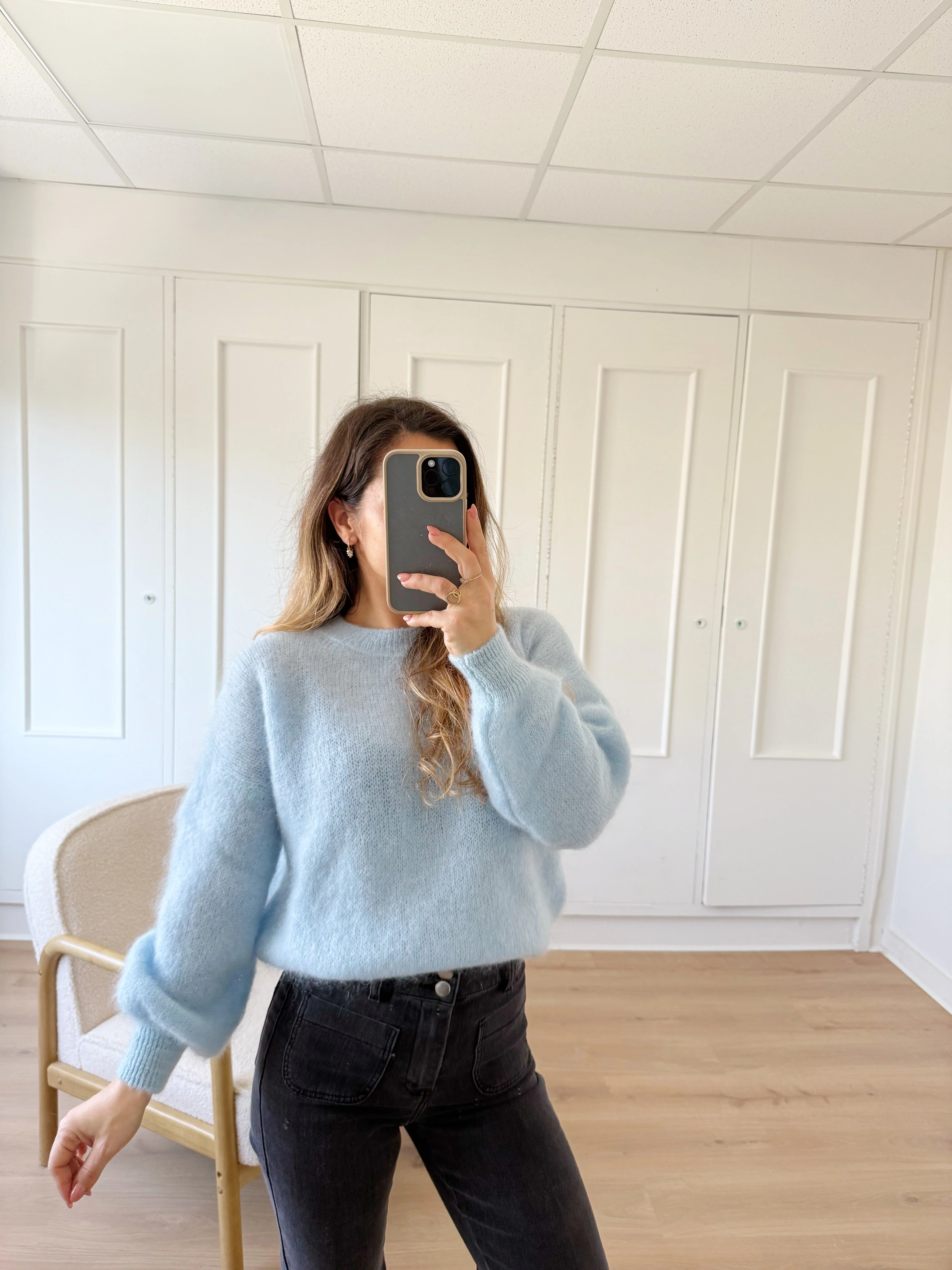 Maille En Mohair Et Laine Gaia Bleu Glacier - Image 9