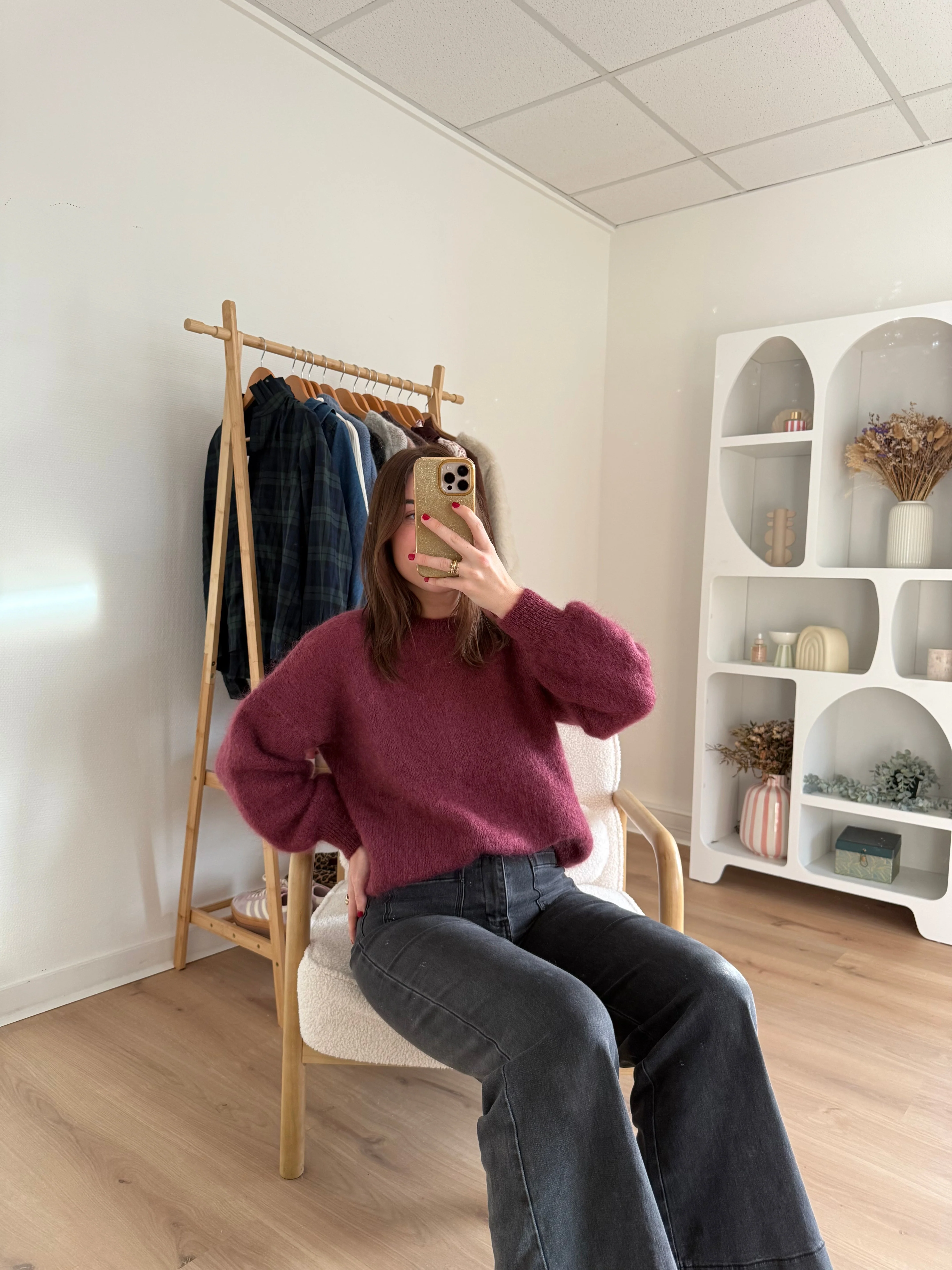 Maille En Mohair Et Laine Gaia Bordeaux - Image 11