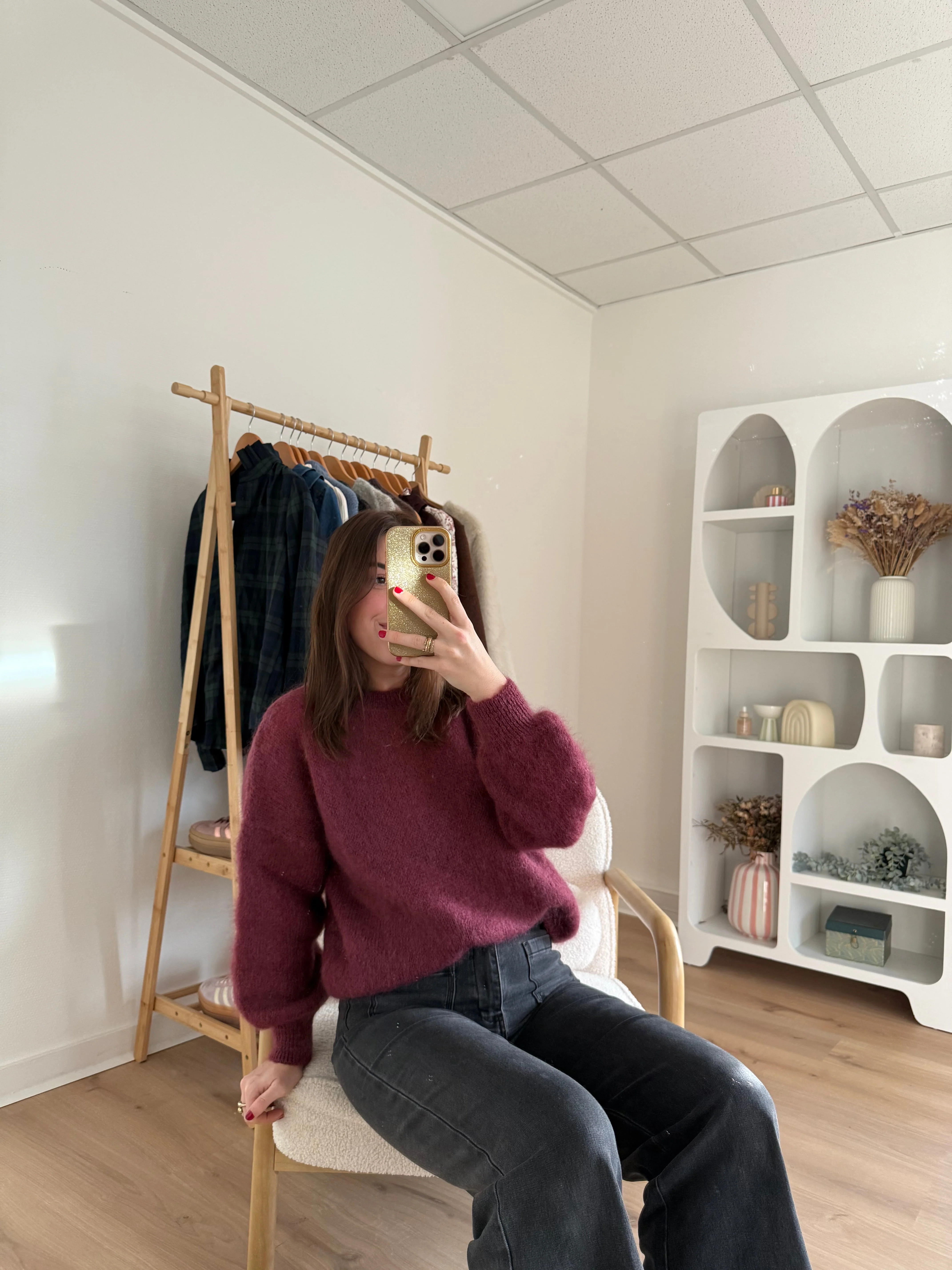 Maille En Mohair Et Laine Gaia Bordeaux - Image 13