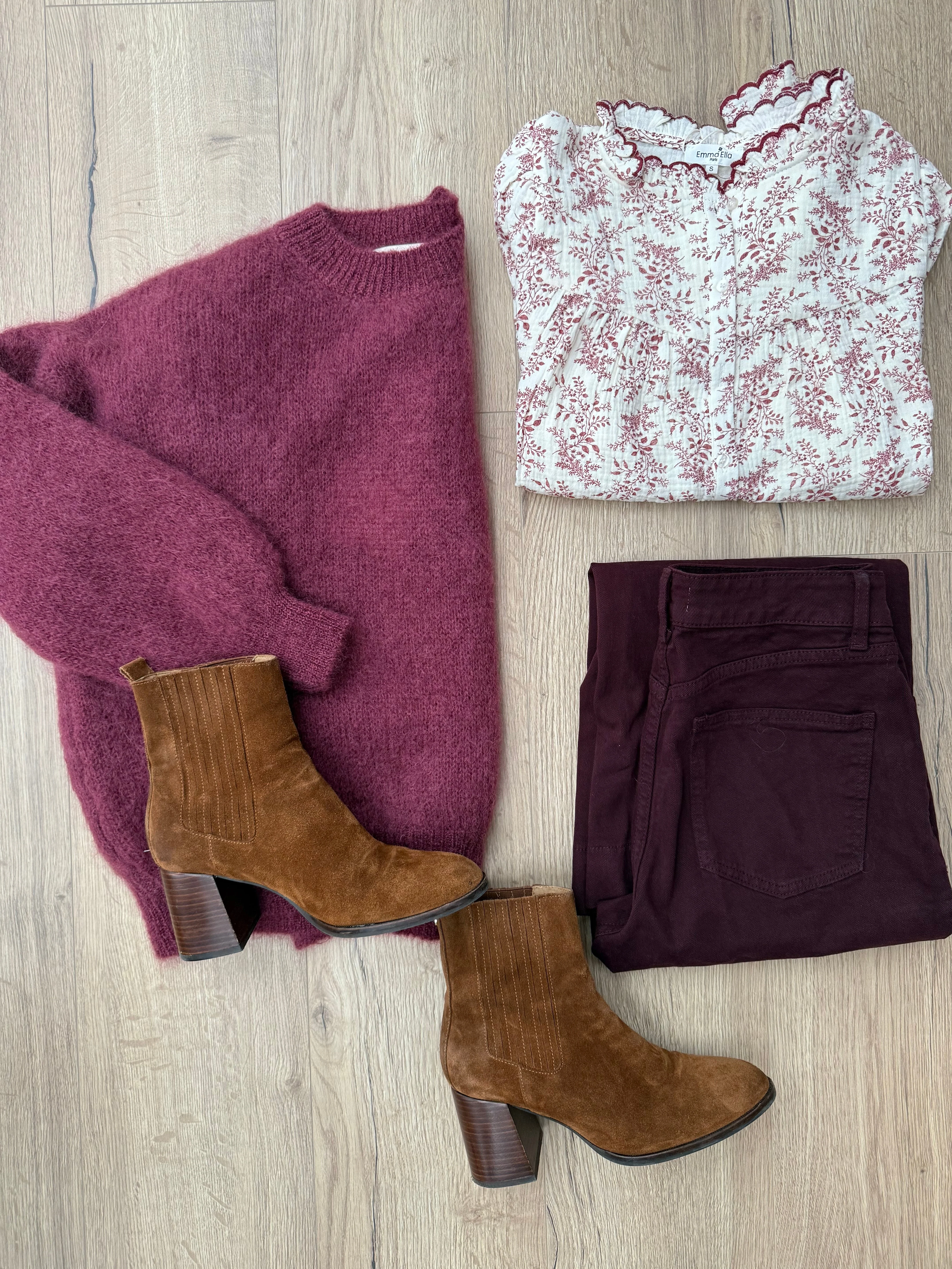 Maille En Mohair Et Laine Gaia Bordeaux - Image 14