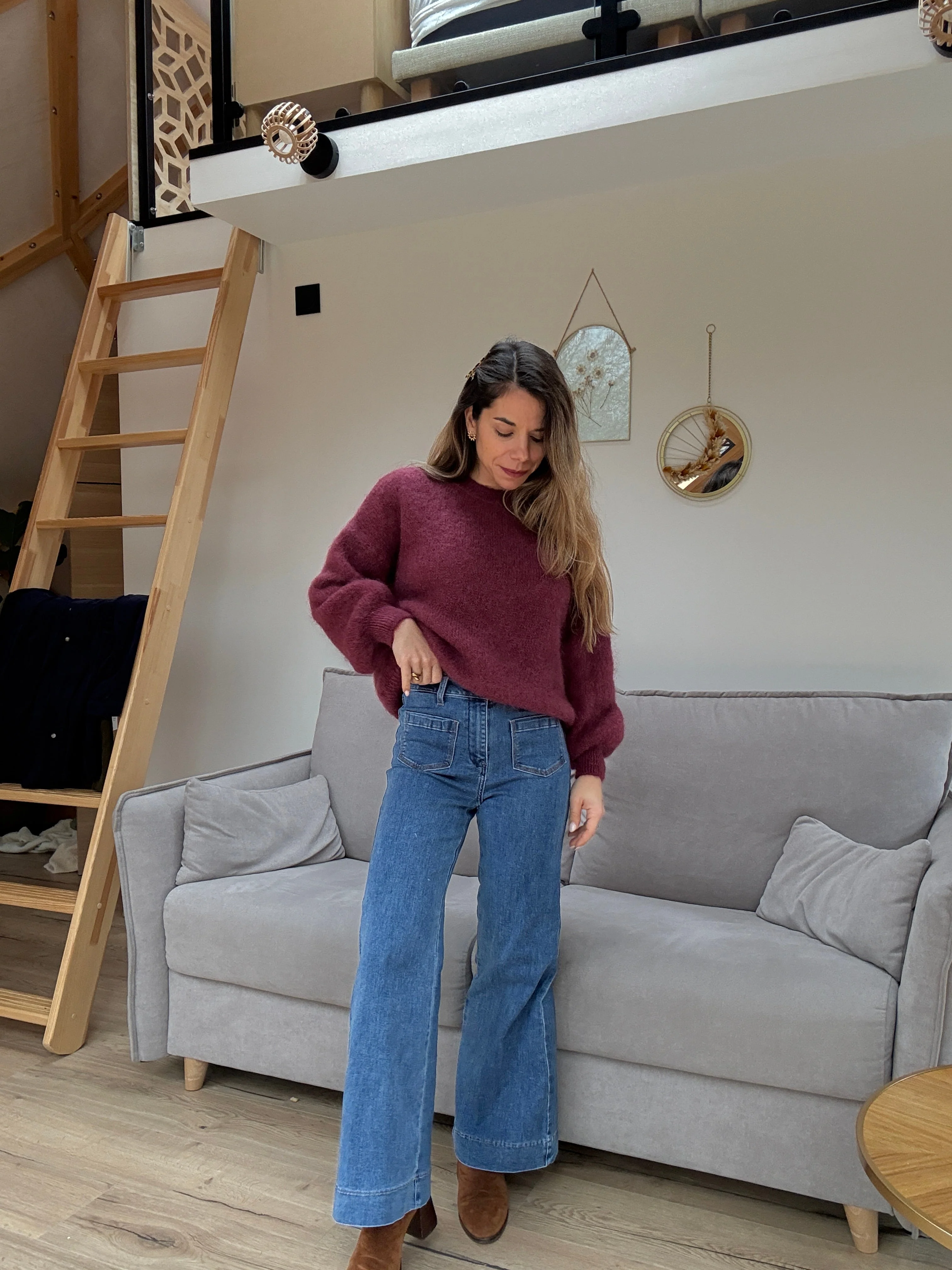 Maille En Mohair Et Laine Gaia Bordeaux - Image 3