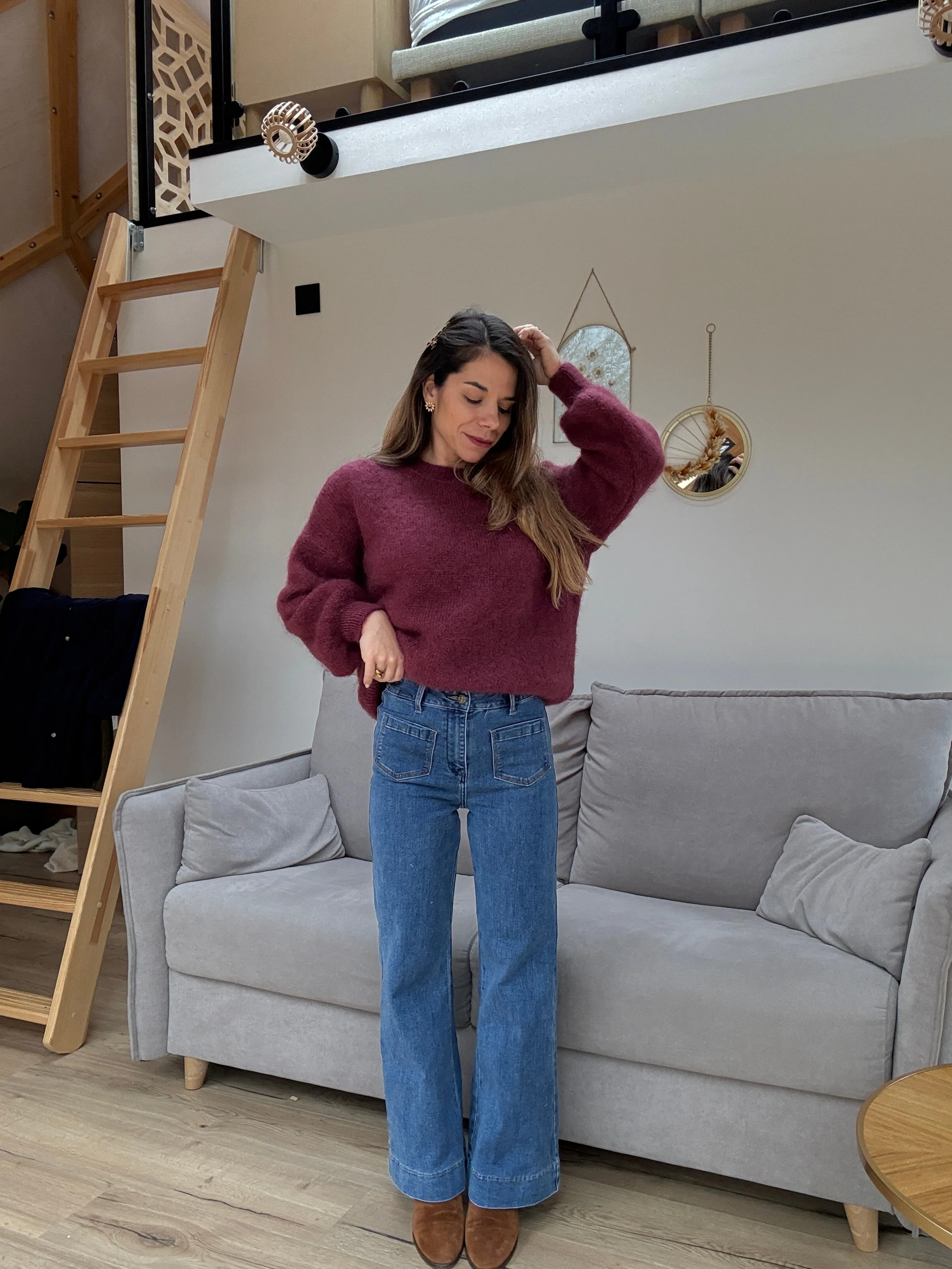 Maille En Mohair Et Laine Gaia Bordeaux - Image 4