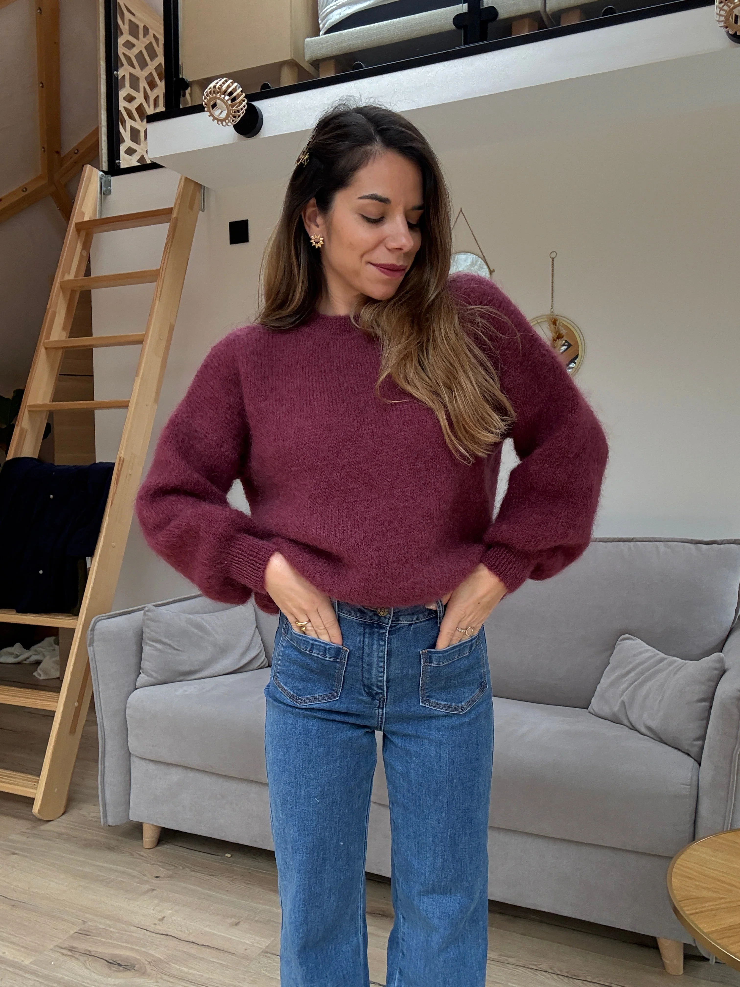 Maille En Mohair Et Laine Gaia Bordeaux - Image 5