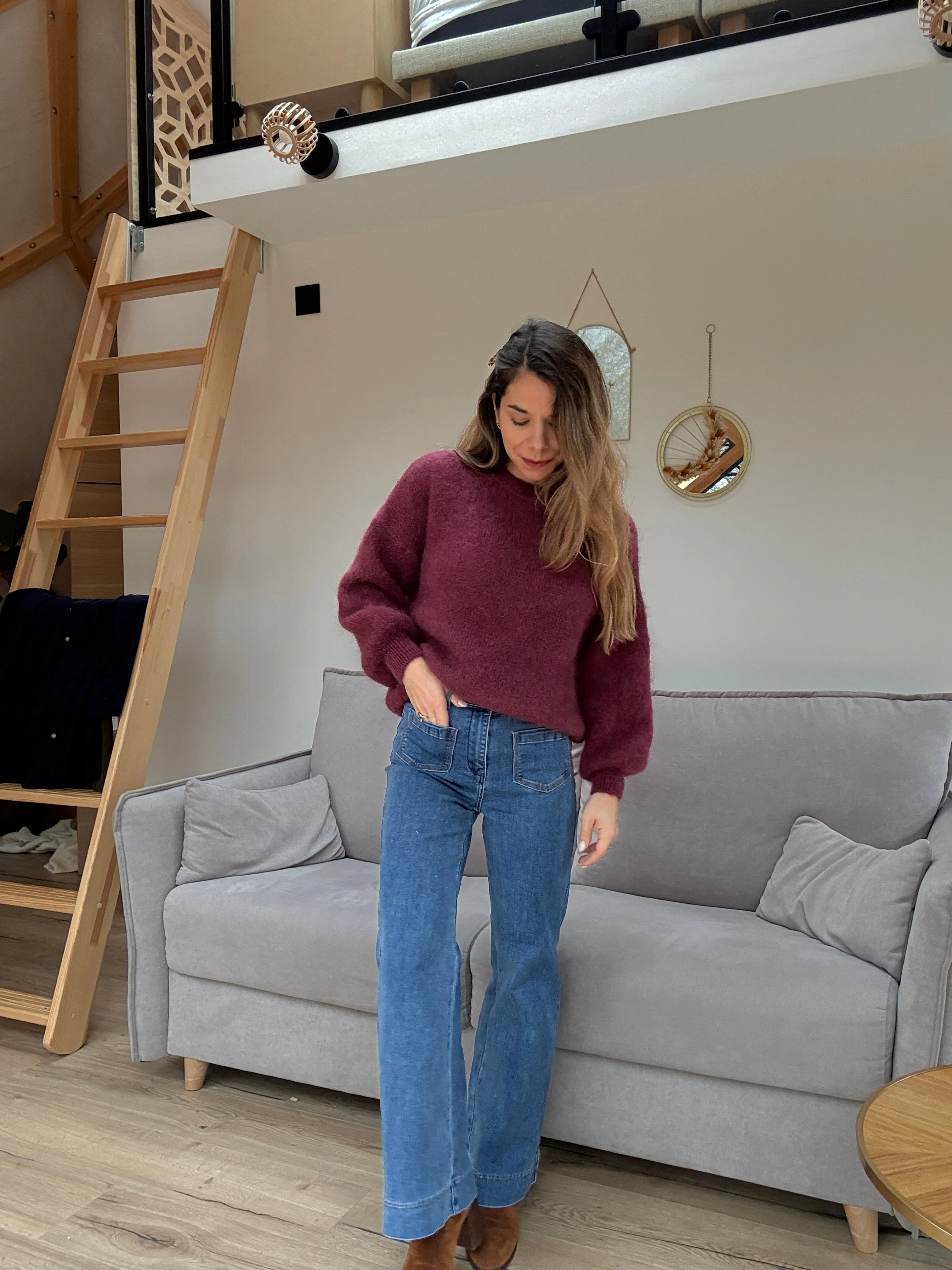 Maille En Mohair Et Laine Gaia Bordeaux - Image 6