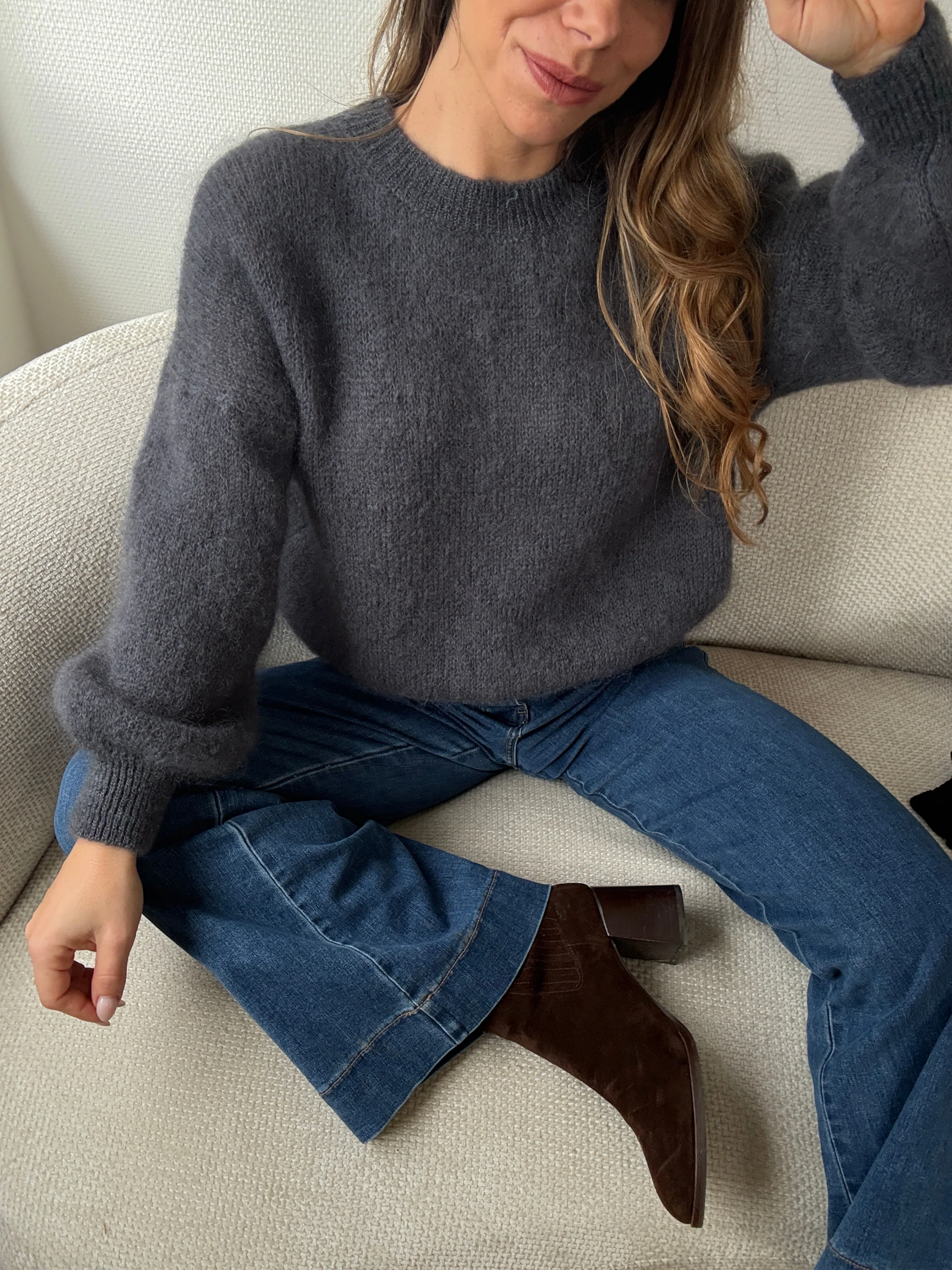 Maille En Mohair Et Laine Gaia Gris Foncé - Image 10