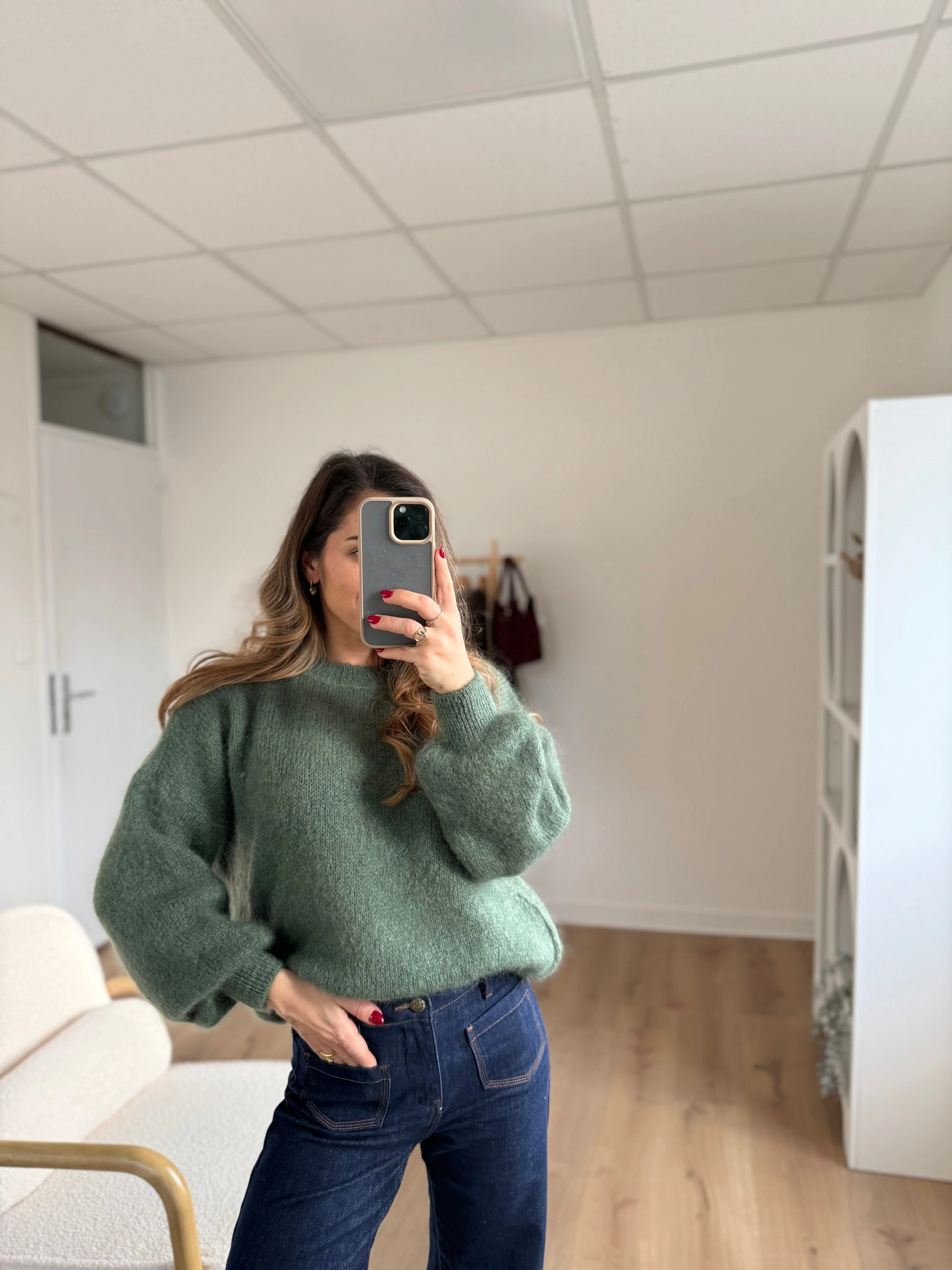 Maille En Mohair Et Laine Gaia Kaki - Image 2