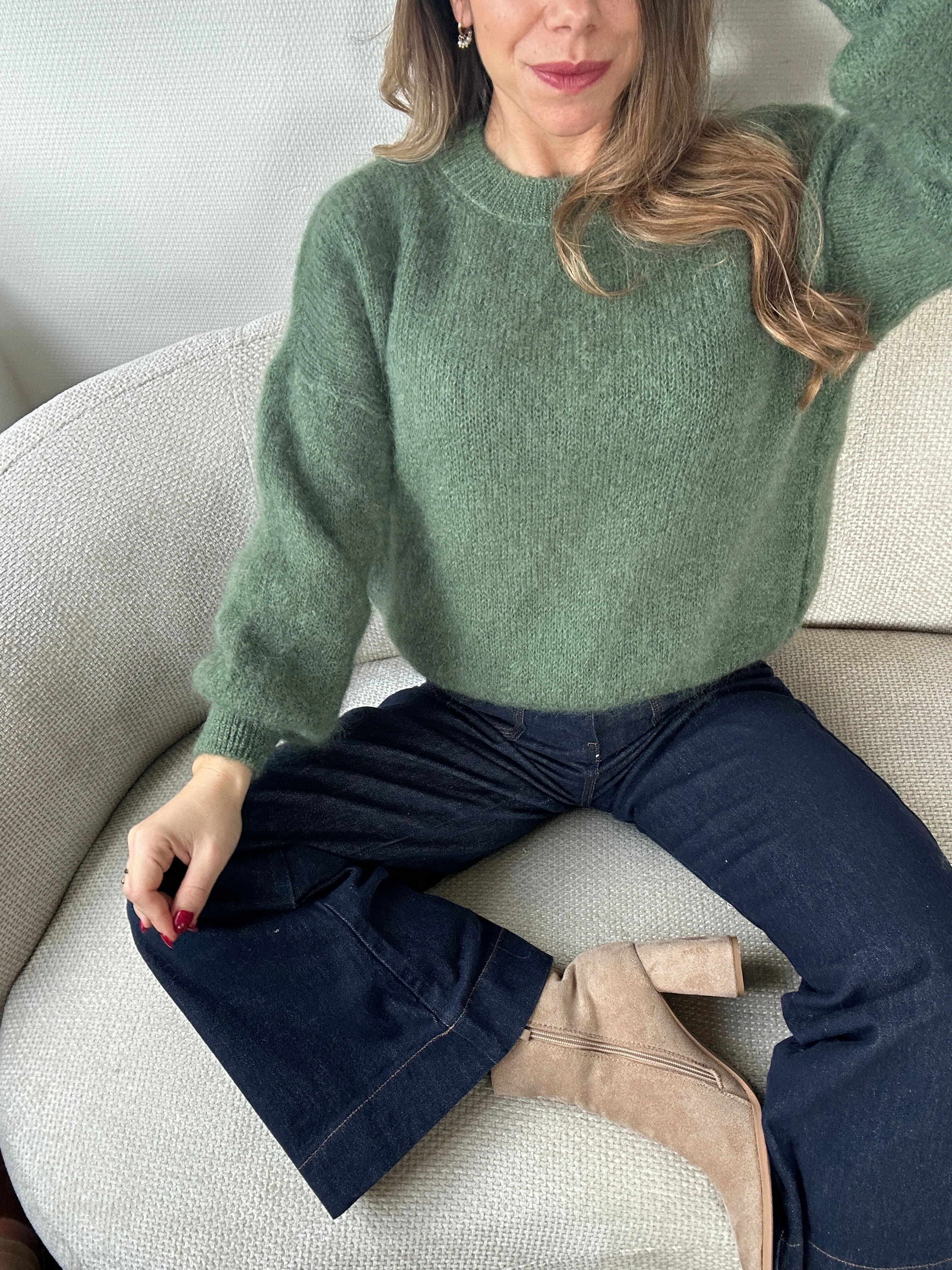 Maille En Mohair Et Laine Gaia Kaki - Image 3