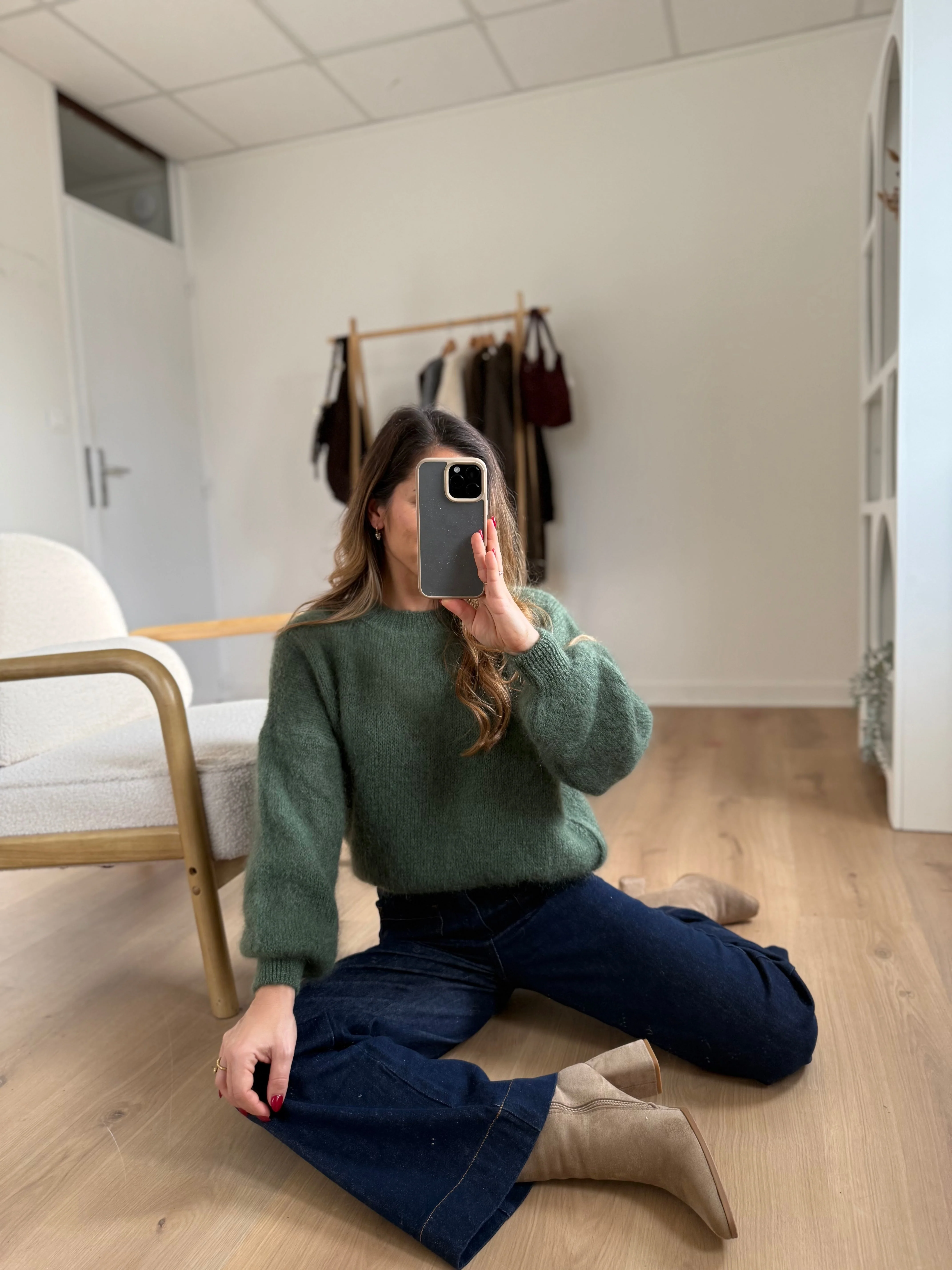 Maille En Mohair Et Laine Gaia Kaki - Image 4