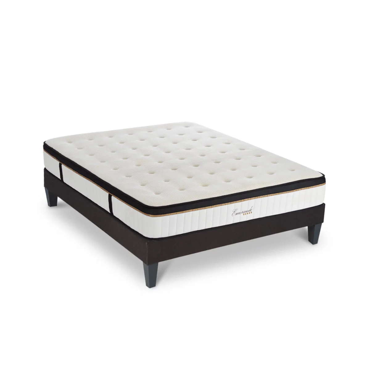 Ensemble Emeraude - Matelas + Sommier - Gris Anthracite - Image 3