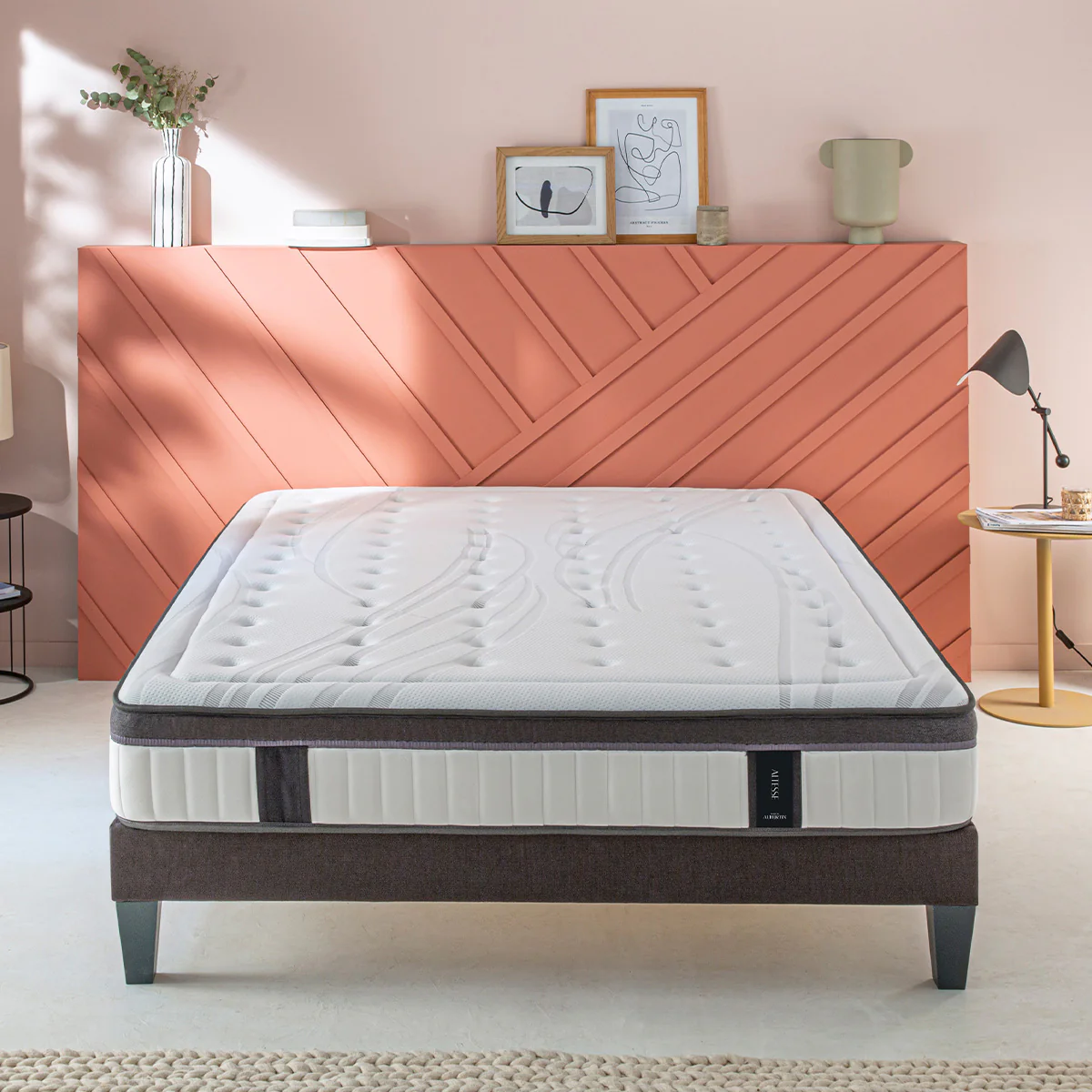Ensemble Altesse - Matelas + Sommier - Tissu Gris Anthracite - Image 3