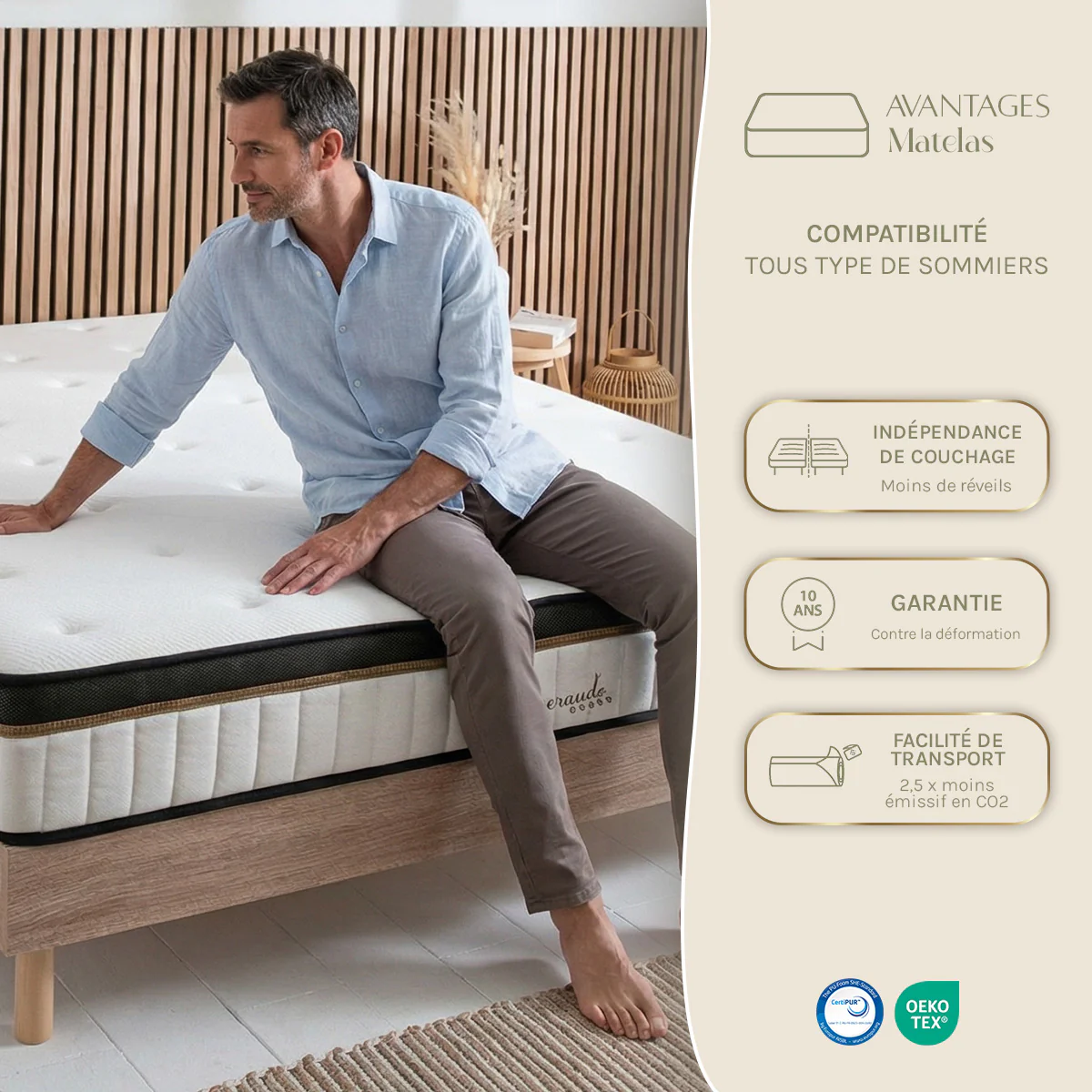 Matelas Mémoire de Forme – 24 cm – Emeraude - Image 3