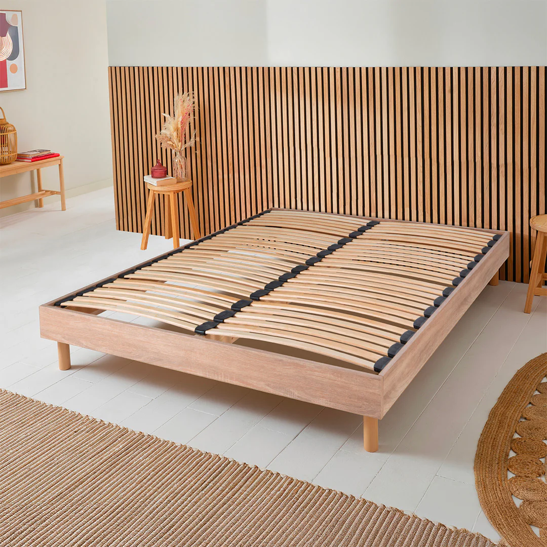 PACK Prêt À Dormir Concorde - Matelas + Sommier + Accessoires - Bois Naturel - Image 6
