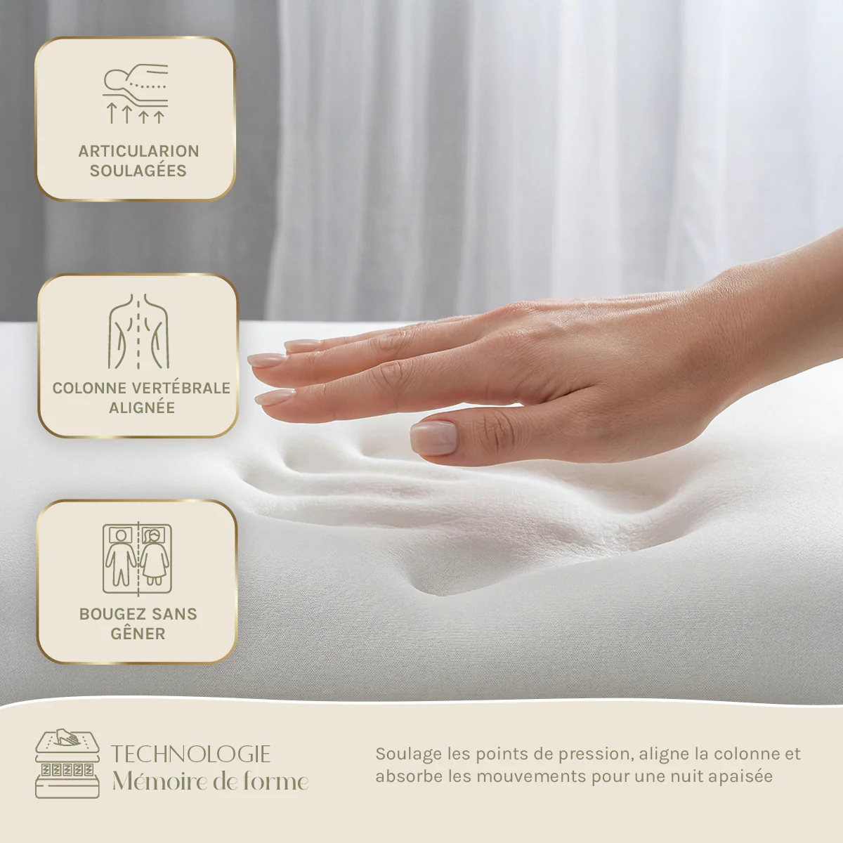 PACK Prêt À Dormir Supreme - Matelas + Sommier + Accessoires - Bois Naturel - Image 7