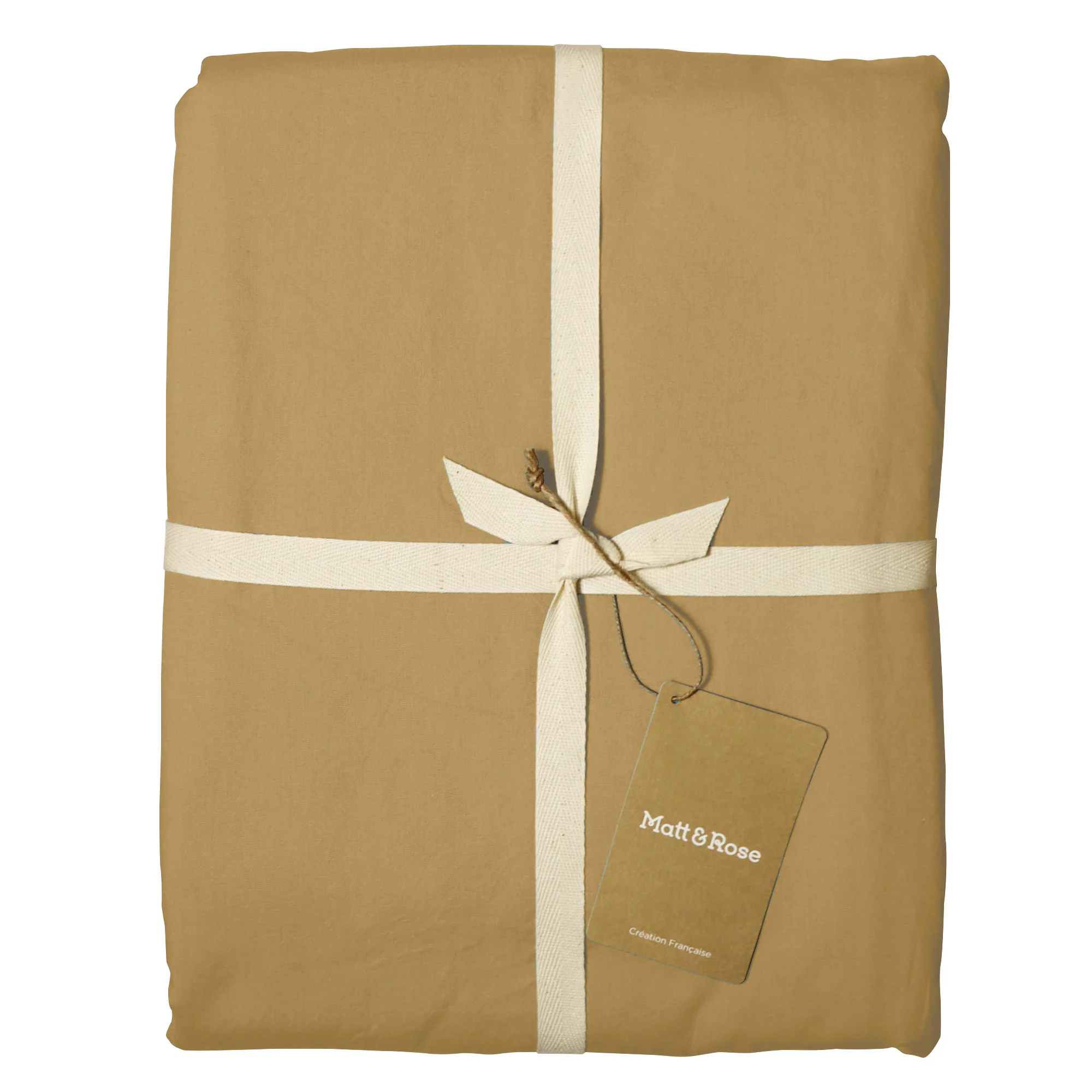 Drap Housse Coton Lavé Miel - Image 3