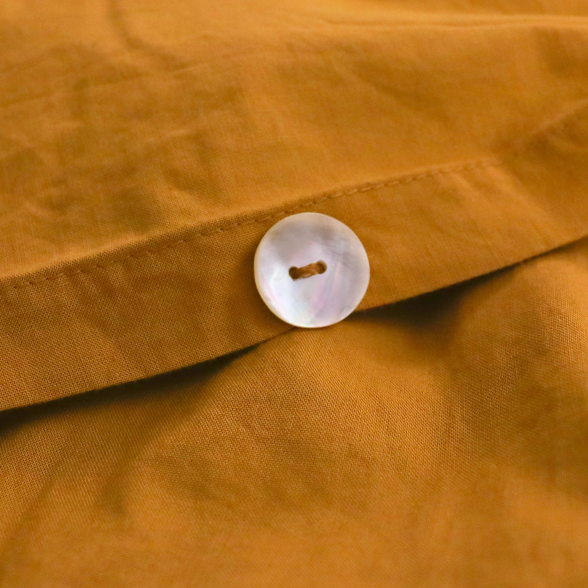 Parure De Lit Complète - Housse de Couette et Taies d'Oreillers - Coton Lavé Caramel - Image 7