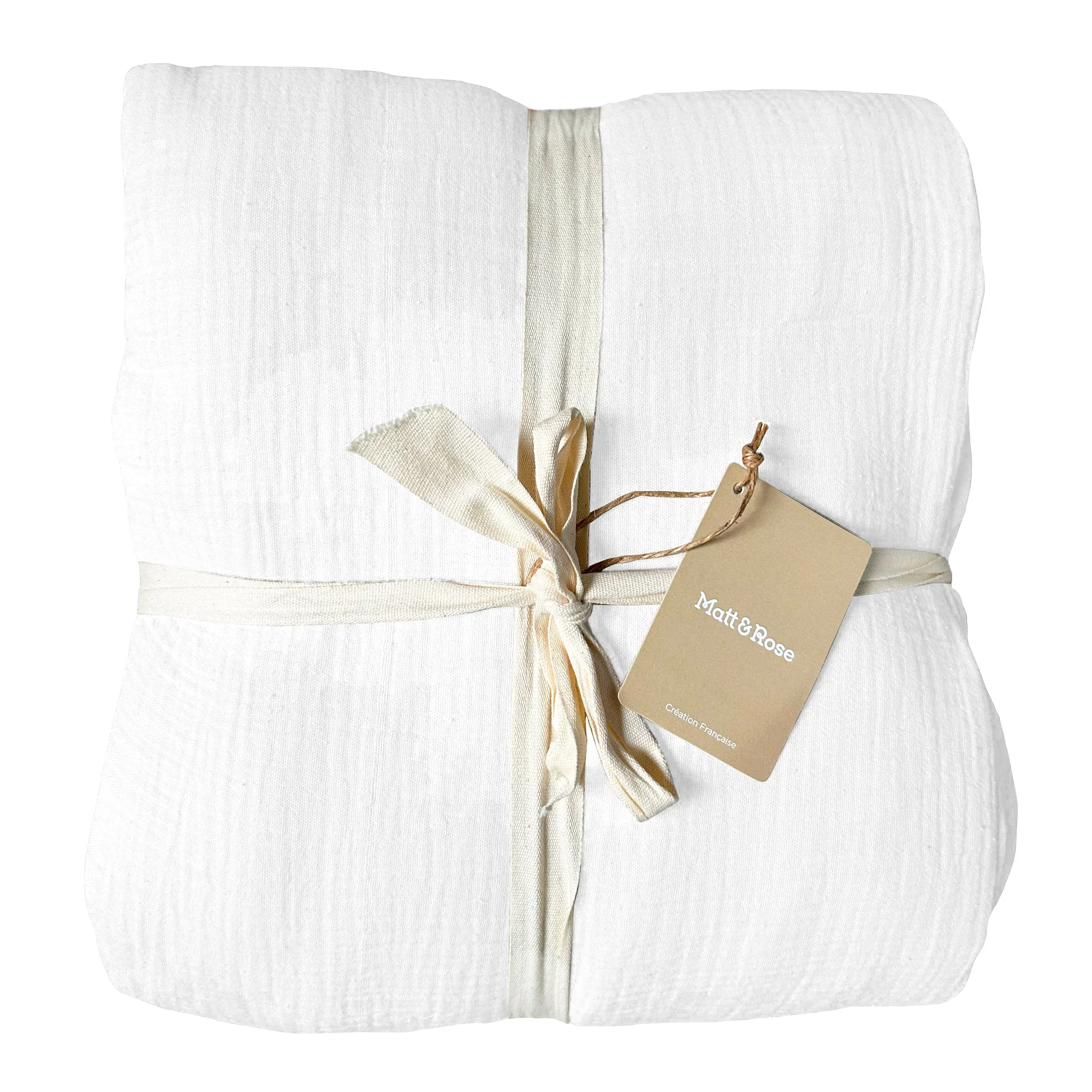 Housses De Couettes Et Taies D'Oreillers - Gaze De Coton Blanc - Image 3