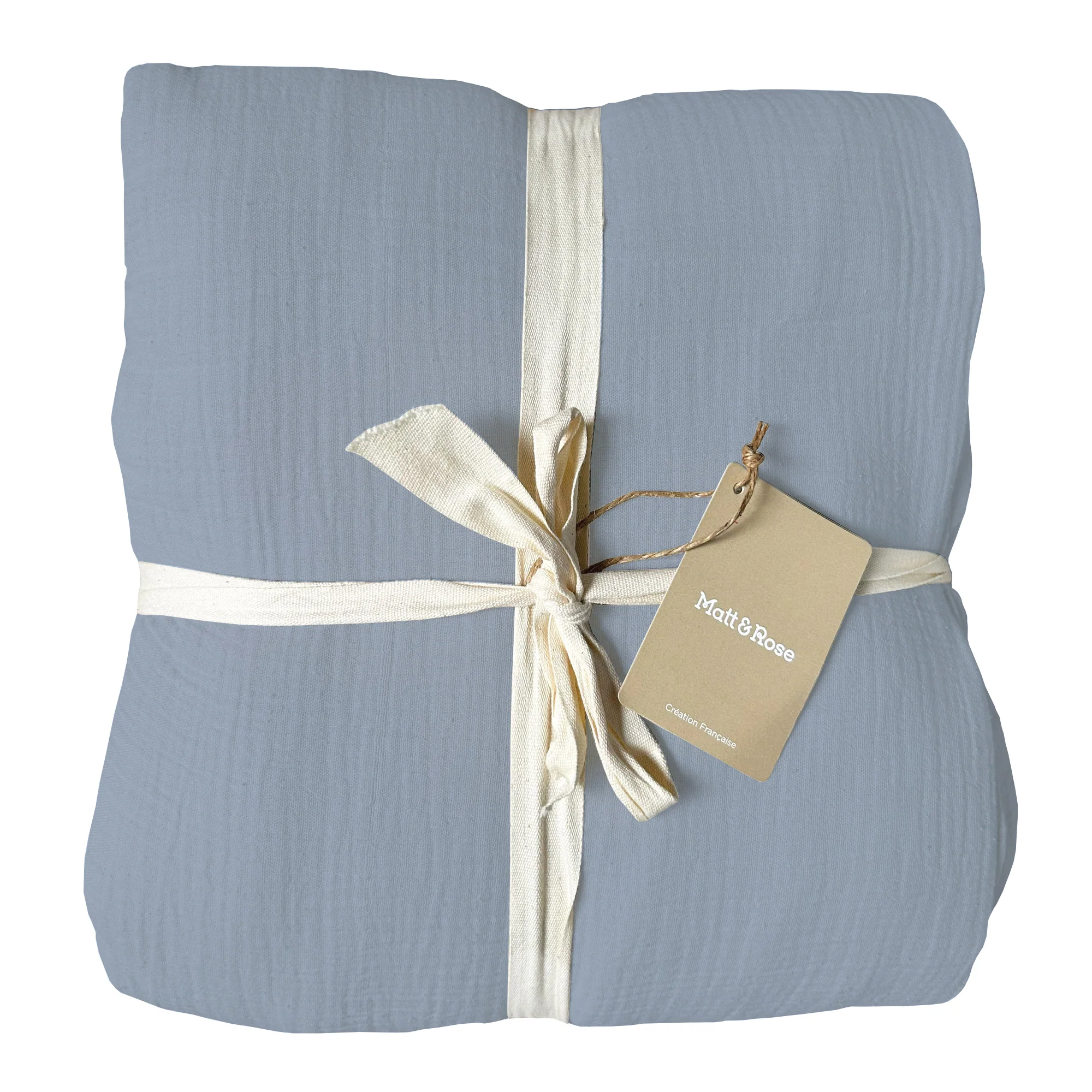 Housses De Couettes Et Taies D'Oreillers - Gaze De Coton Bleu Horizon - Image 3