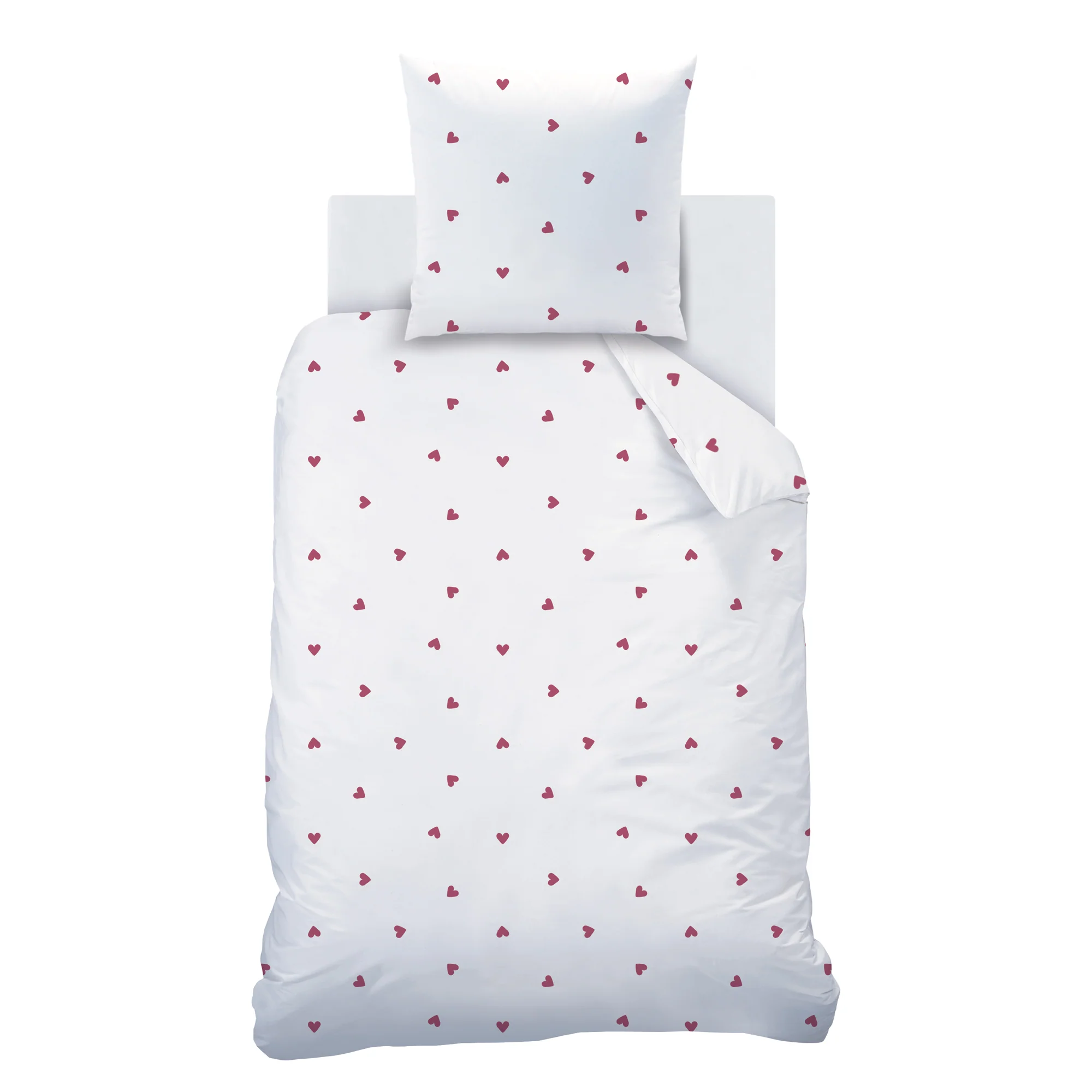 Housses De Couettes Et Taies D'Oreillers - Gaze De Coton Coeur - Blanc - Image 4
