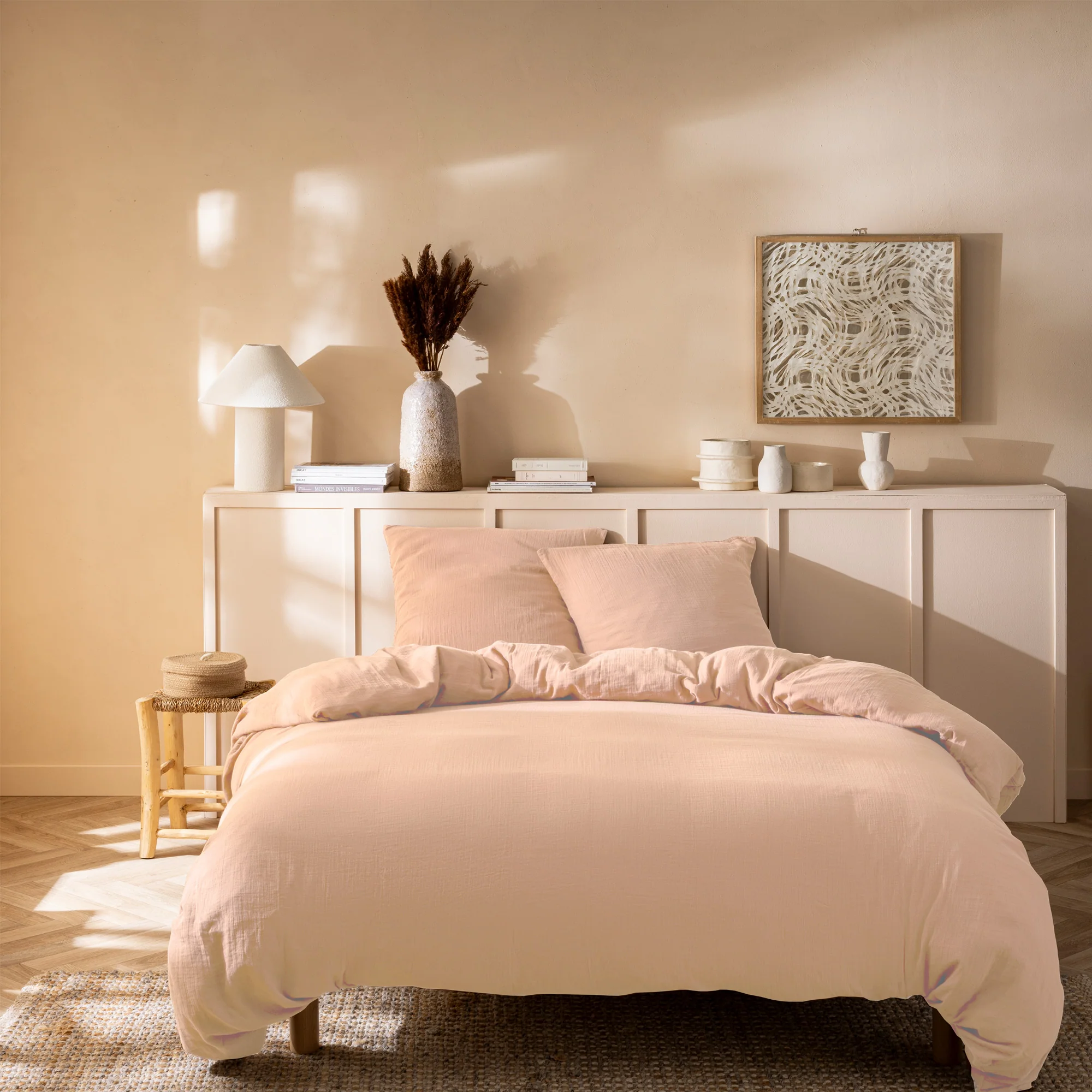 Housses De Couettes Et Taies D'Oreillers - Gaze De Coton Rose - Image 2