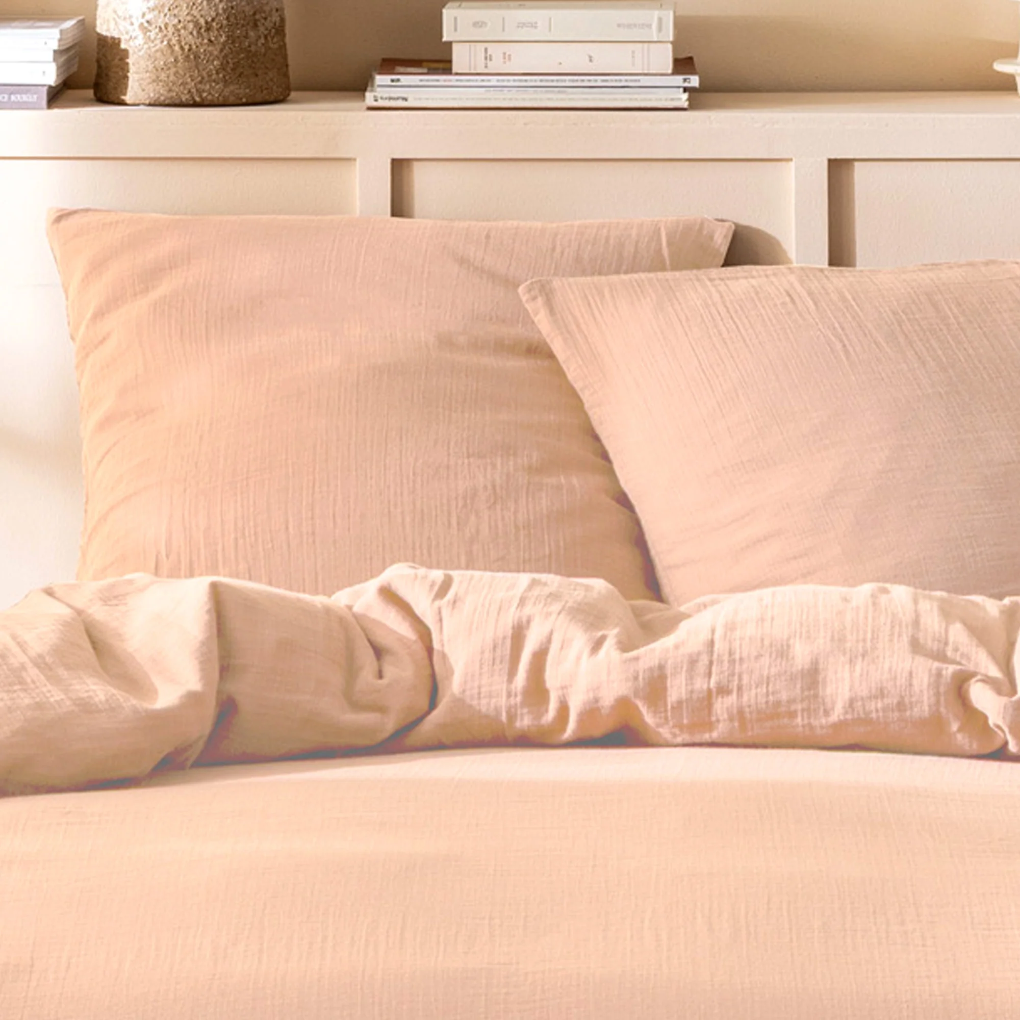 Housses De Couettes Et Taies D'Oreillers - Gaze De Coton Rose - Image 4