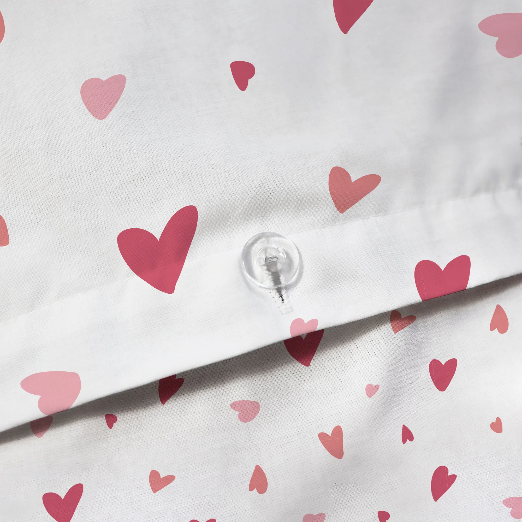 Housses De Couettes Et Taies D'Oreillers - Heart - Blanc/Rose - Image 4