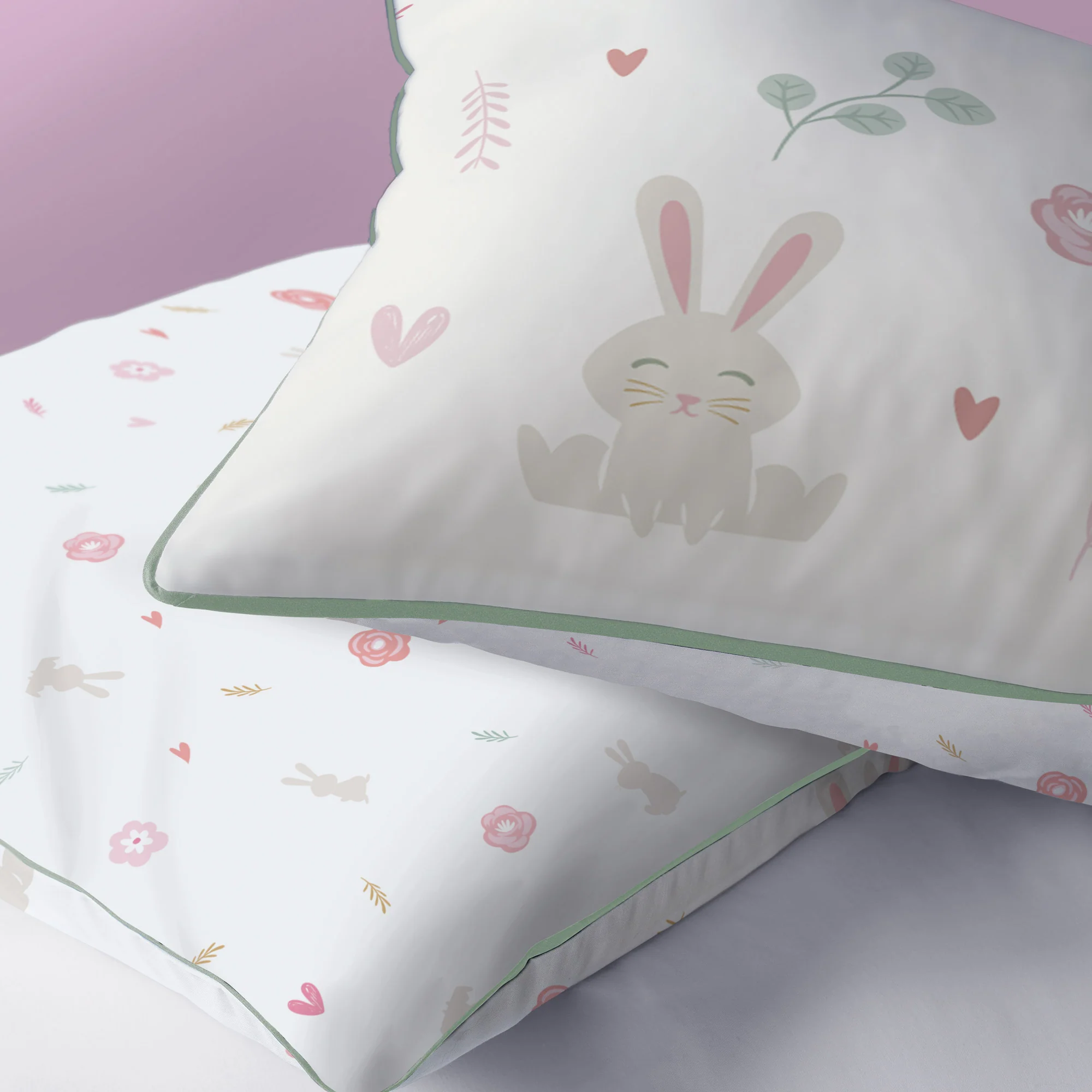 Housses De Couettes Et Taies D'Oreillers - Petit Lapin - Blanc - Image 3