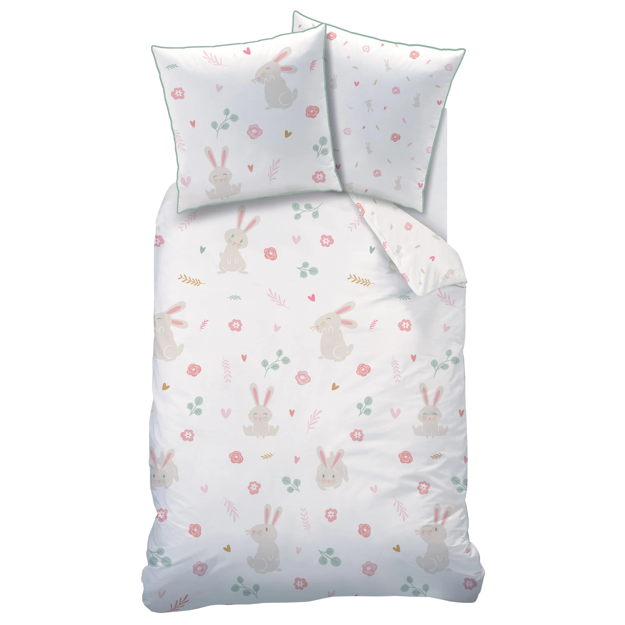Housses De Couettes Et Taies D'Oreillers - Petit Lapin - Blanc - Image 4