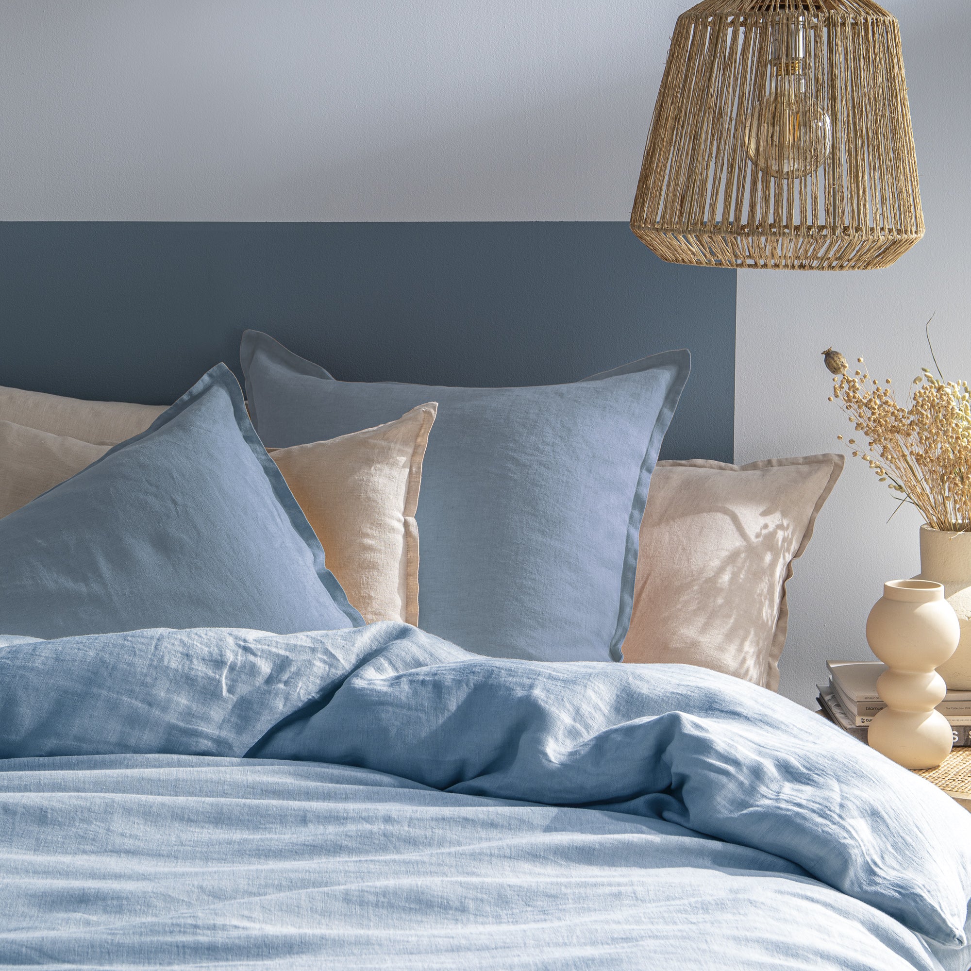 Housse De Couette Et Taies D'Oreillers - Passion Lin Bleu Orage - Image 4