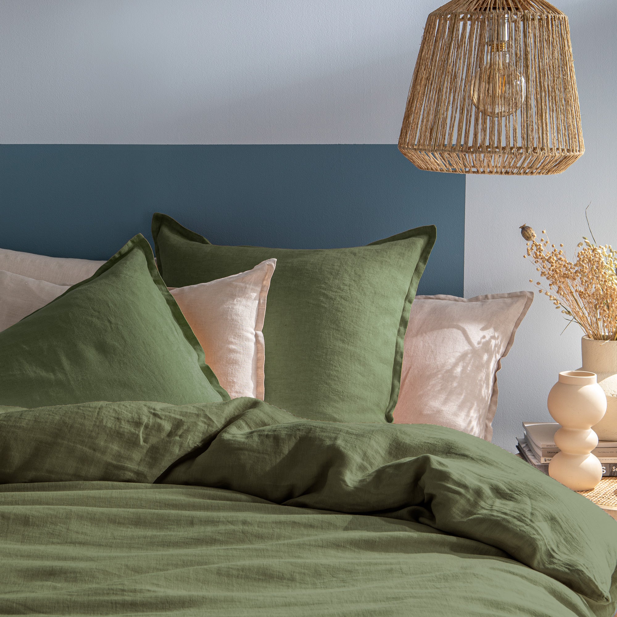 Housse De Couette Et Taies D'Oreillers - Passion Lin Sauge - Image 4