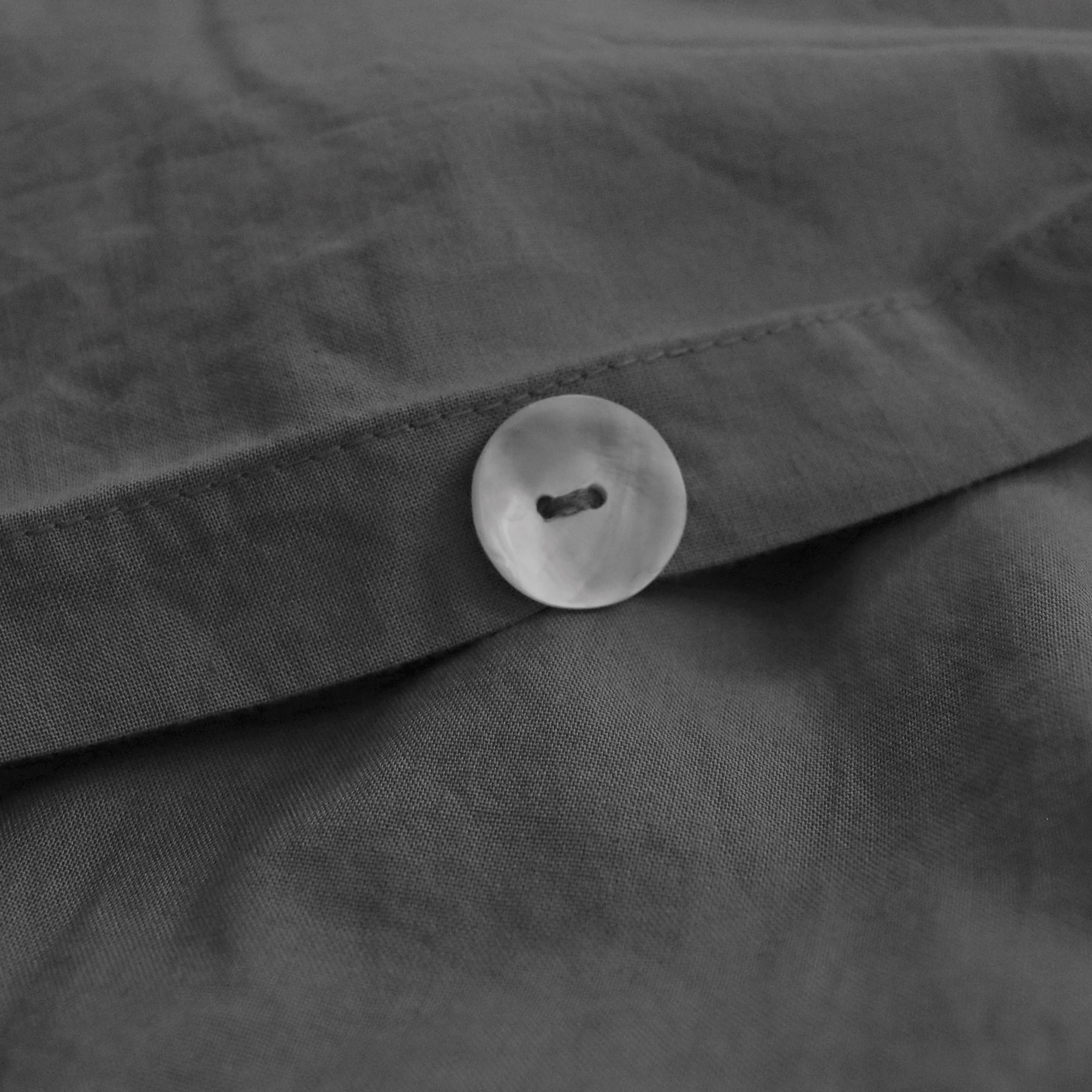 Housse De Couette Coton Lavé Anthracite - Image 2