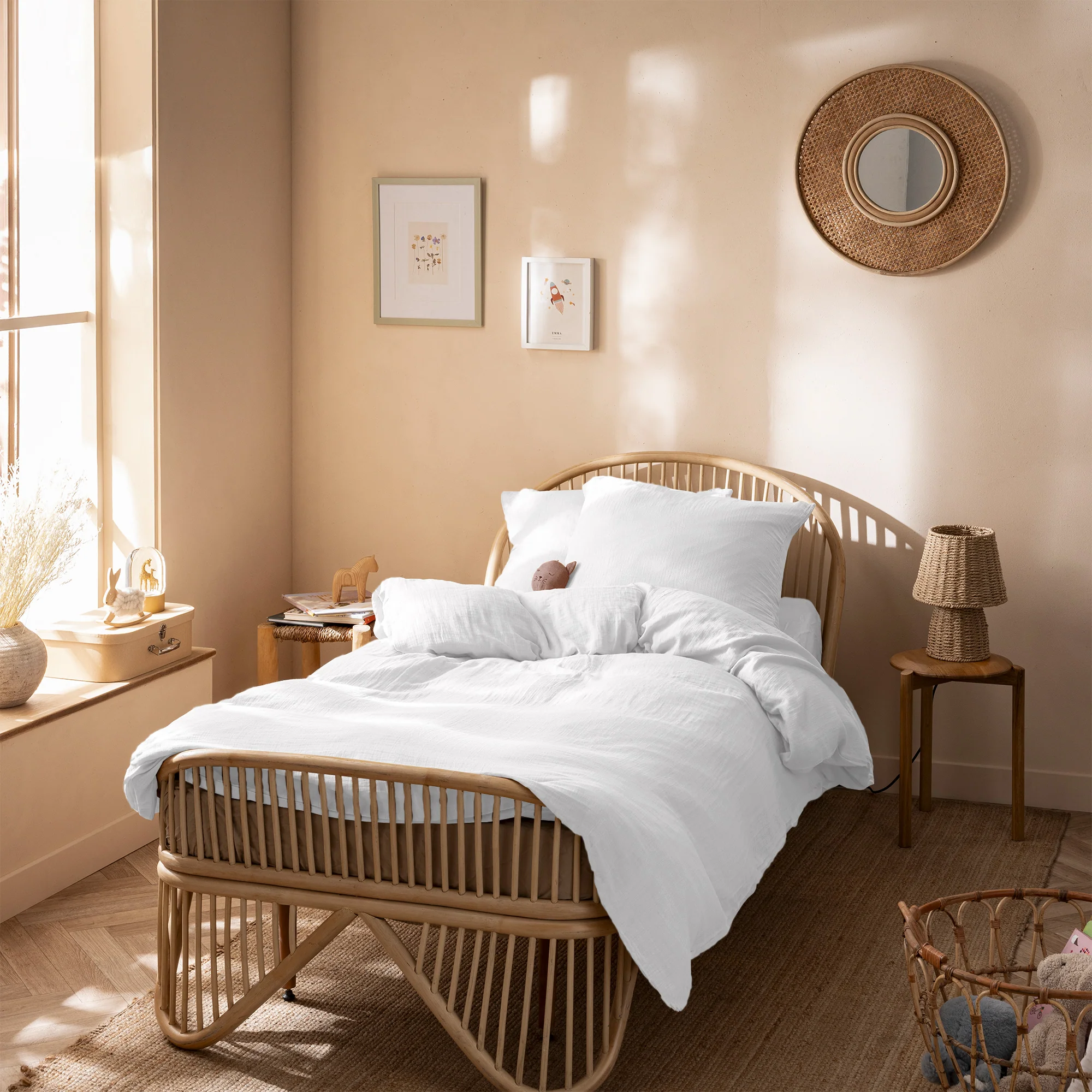 Housse De Couette Gaze De Coton Blanc - Image 2