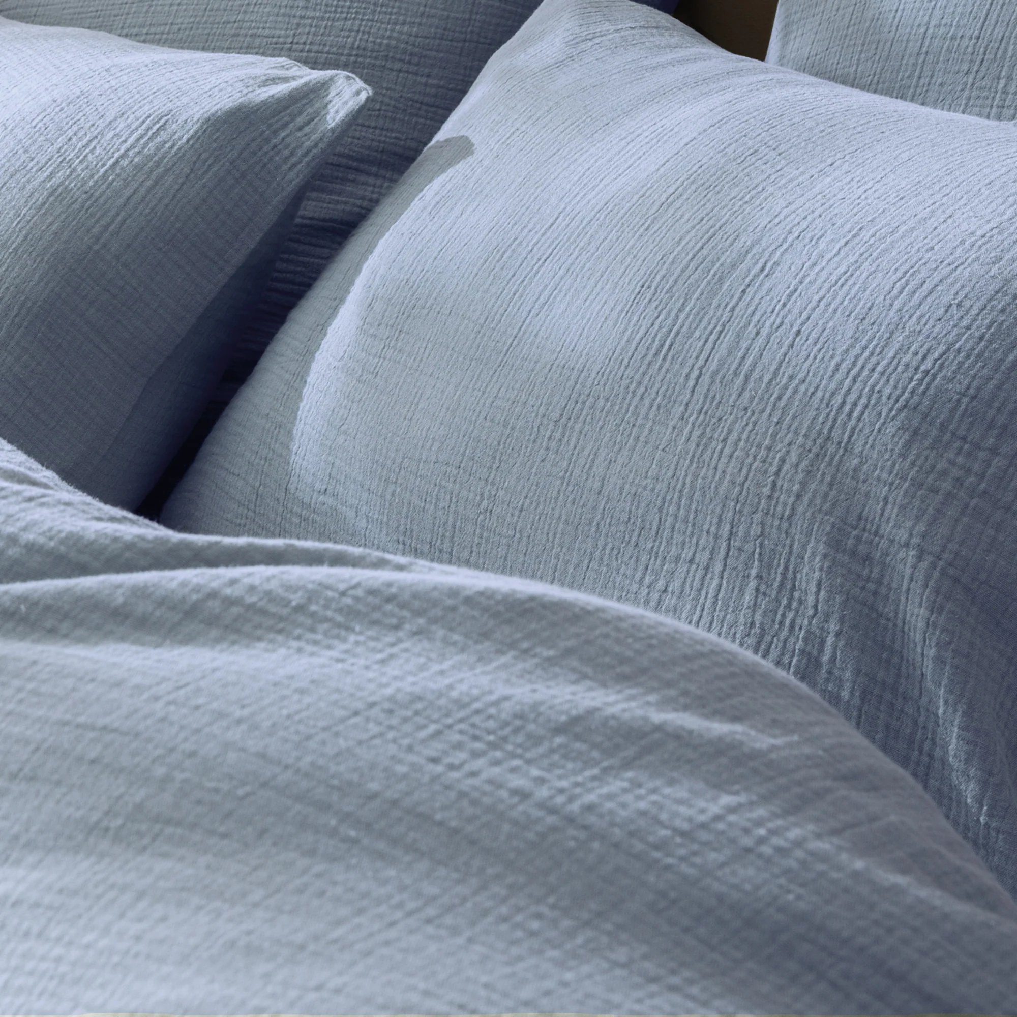 Housse De Couette Gaze De Coton Bleu Horizon - Image 5