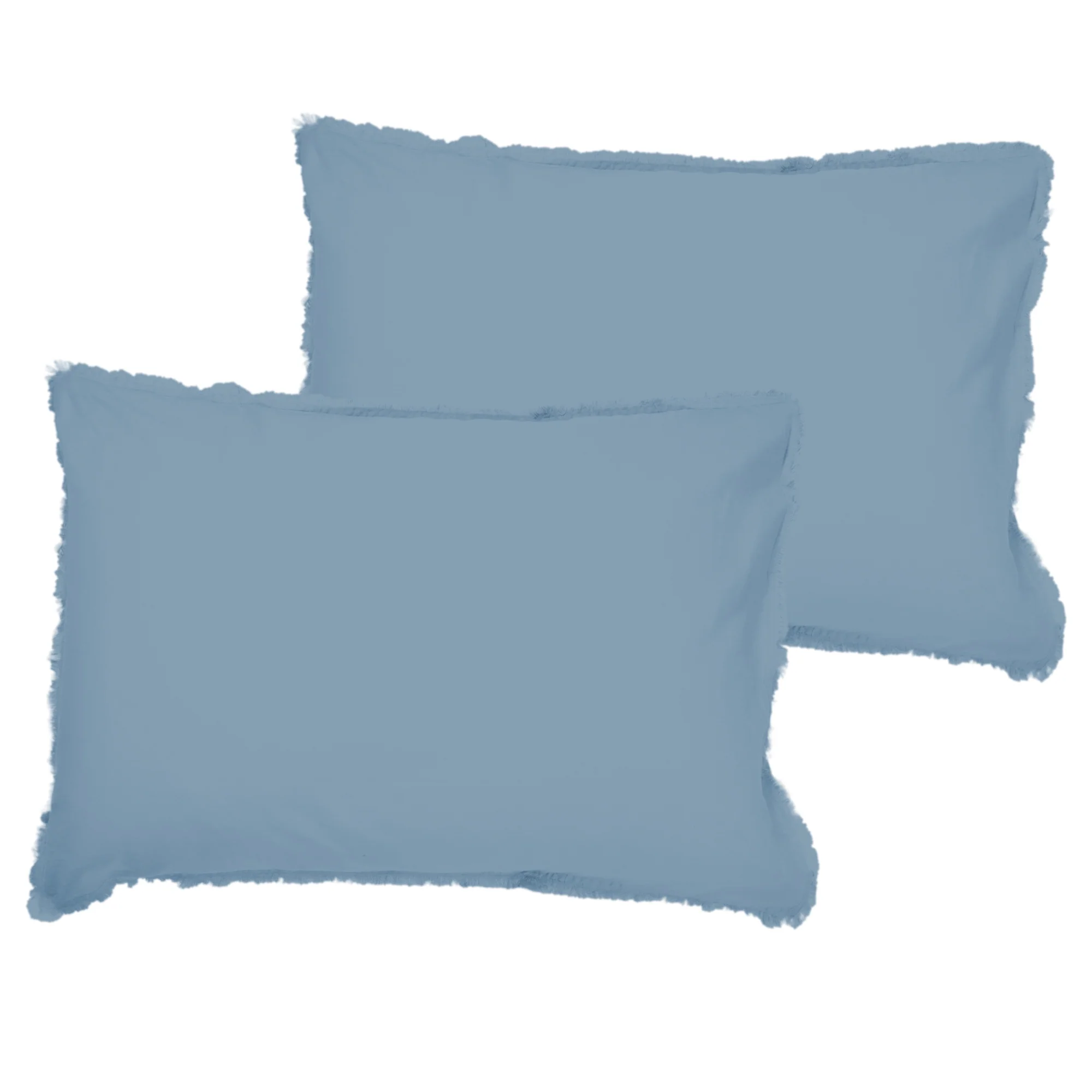 Lot De 2 Taie D'Oreiller Coton Lavé Bleu Orage - Image 4