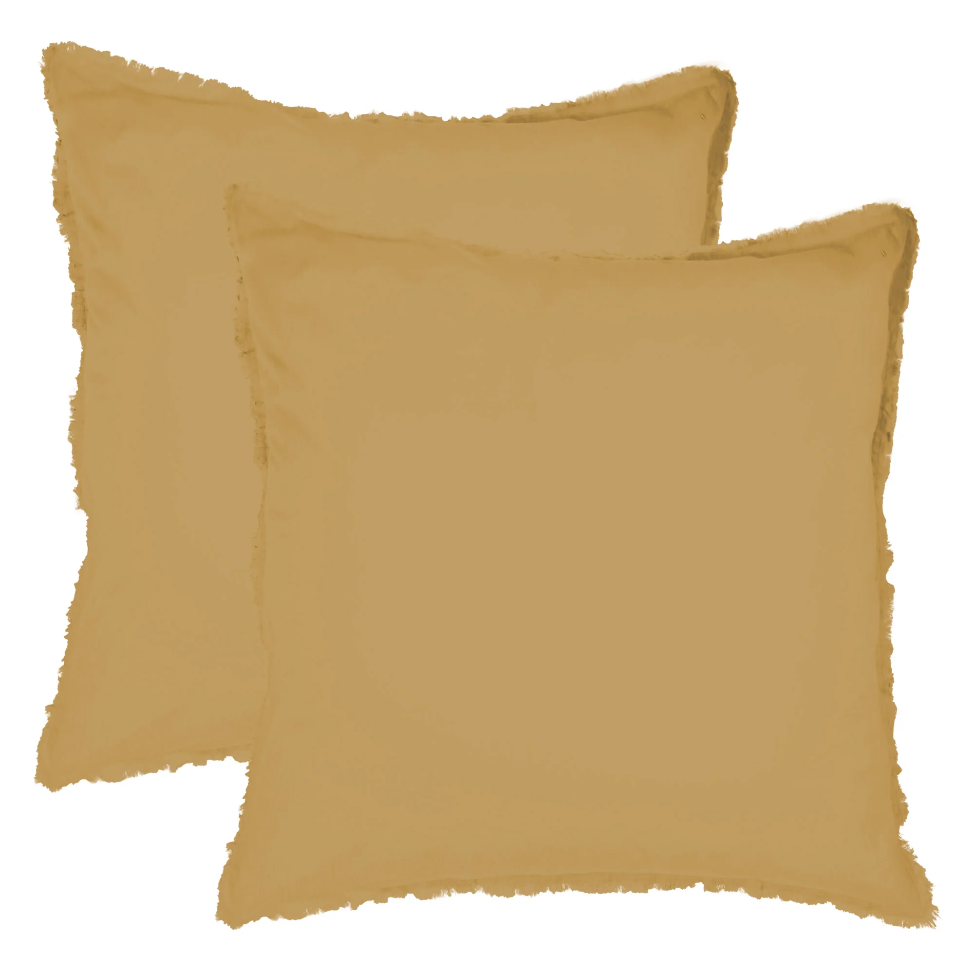 Lot De 2 Taie D'Oreiller Coton Lavé Miel - Image 3